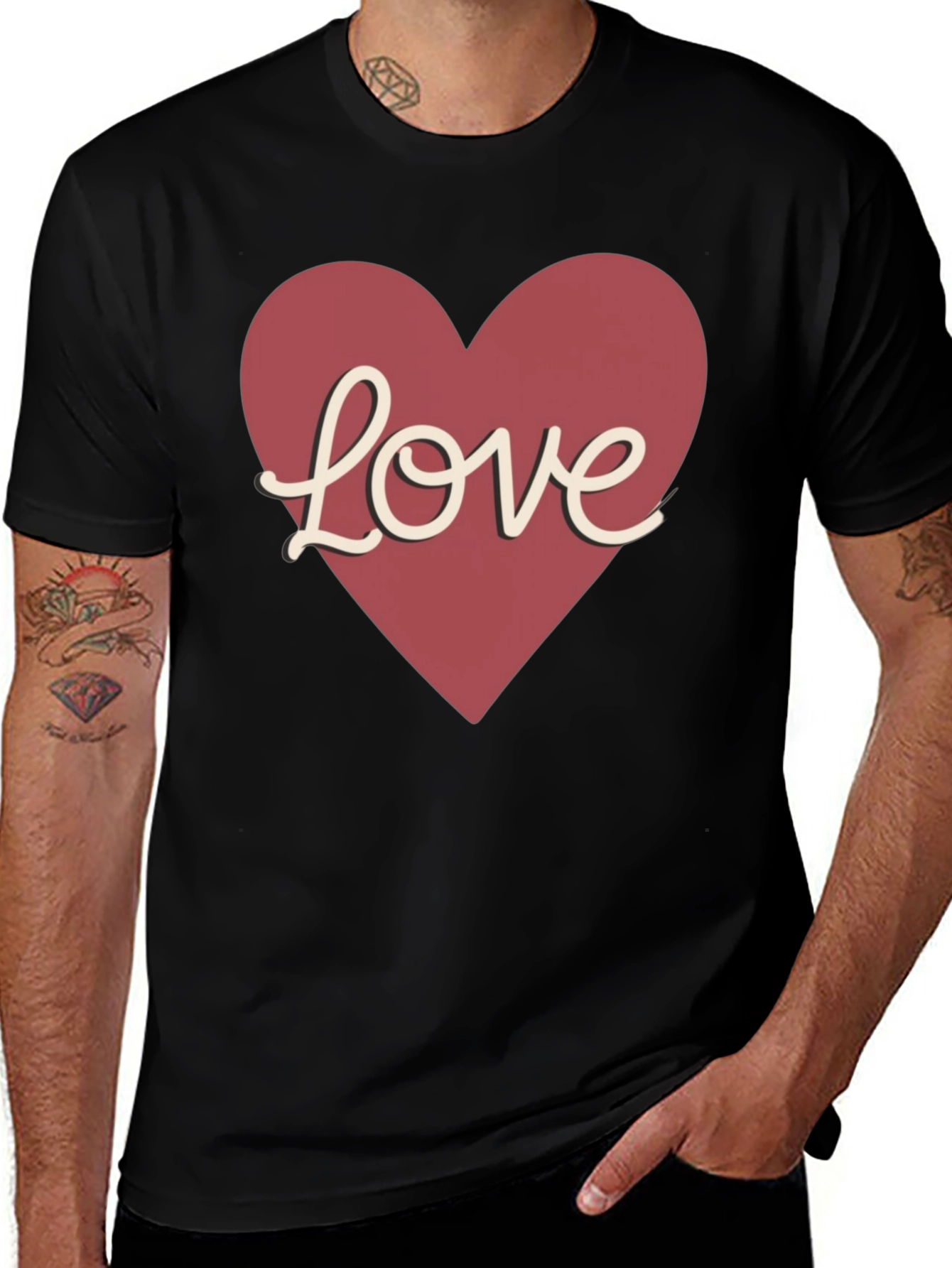 Love Heart Graphic Tee - Valentines Day Gift