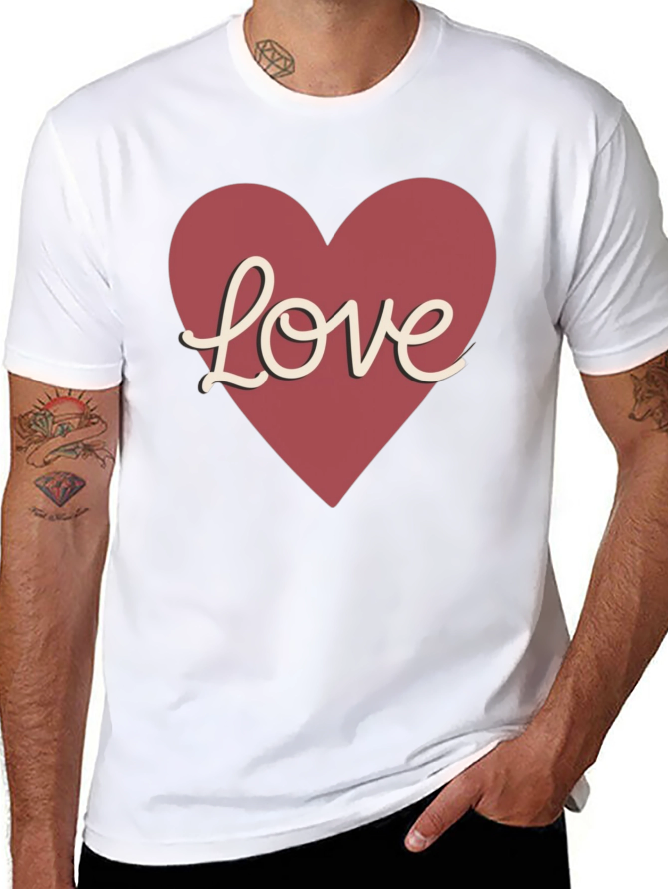 Love Heart Graphic Tee - Valentines Day Gift