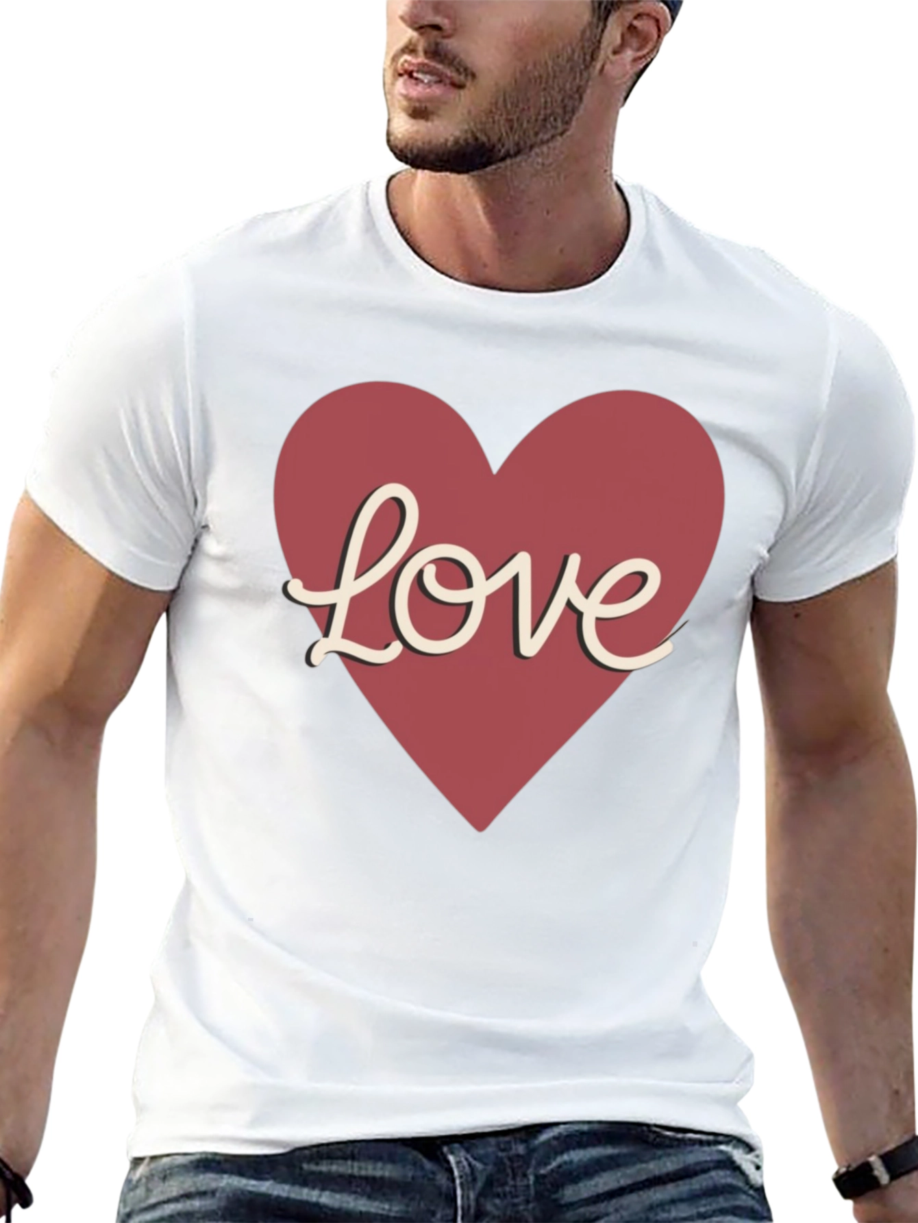 Love Heart Graphic Tee - Valentines Day Gift
