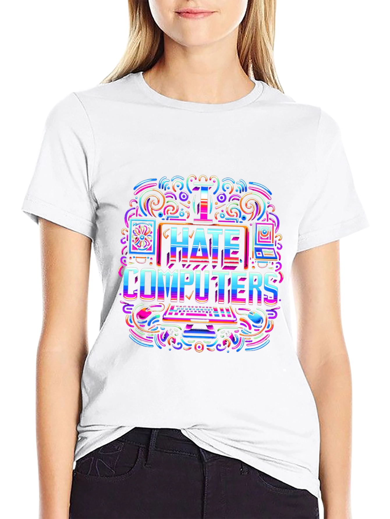 I Hate Computers Graphic T-Shirt