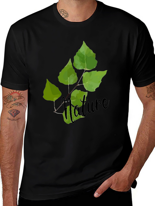 Nature Leaf Graphic Tee - Soft Cotton Blend T-Shirt