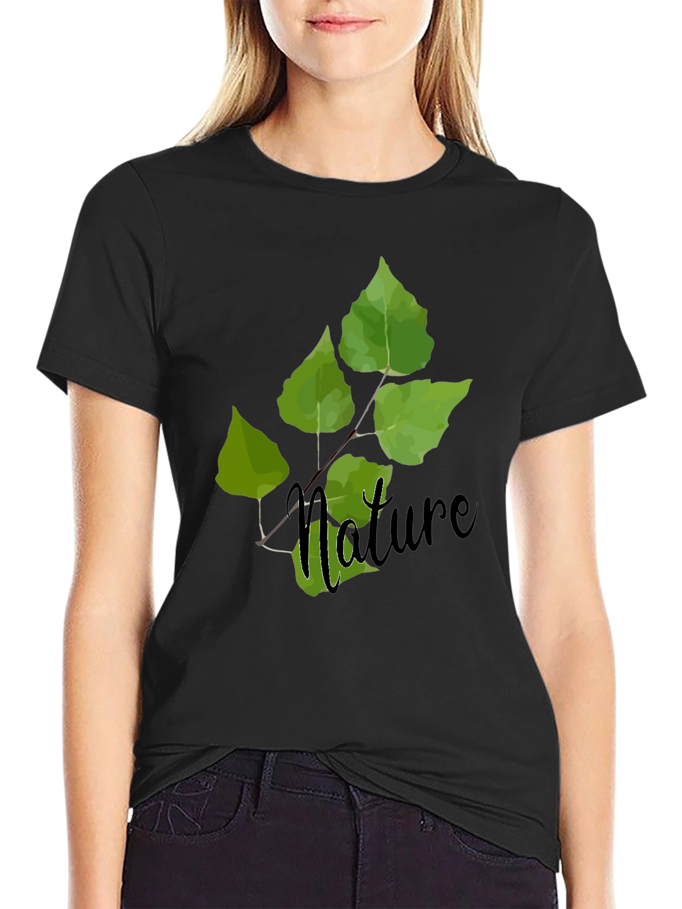 Nature Leaf Graphic Tee - Soft Cotton Blend T-Shirt
