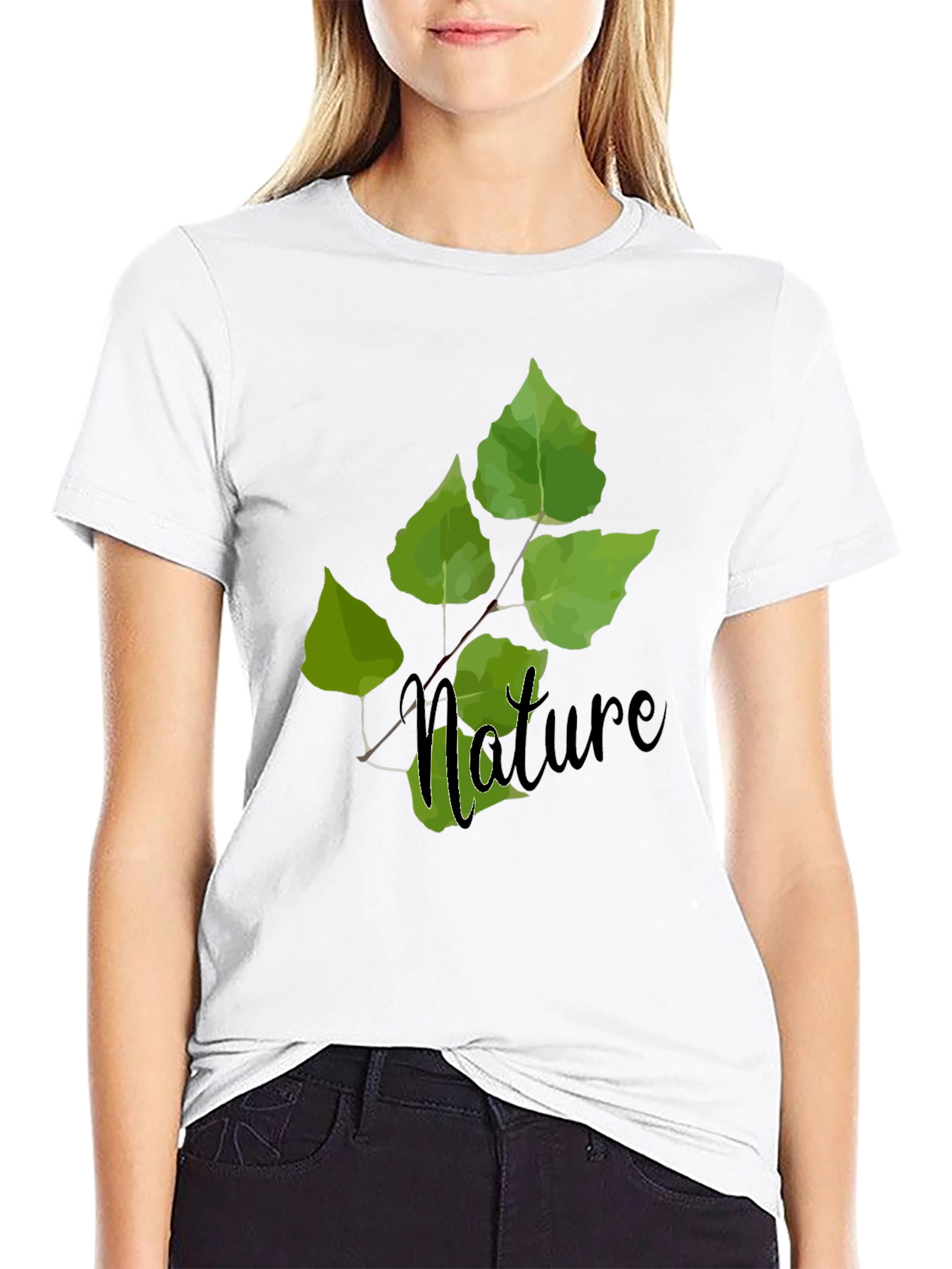 Nature Leaf Graphic Tee - Soft Cotton Blend T-Shirt