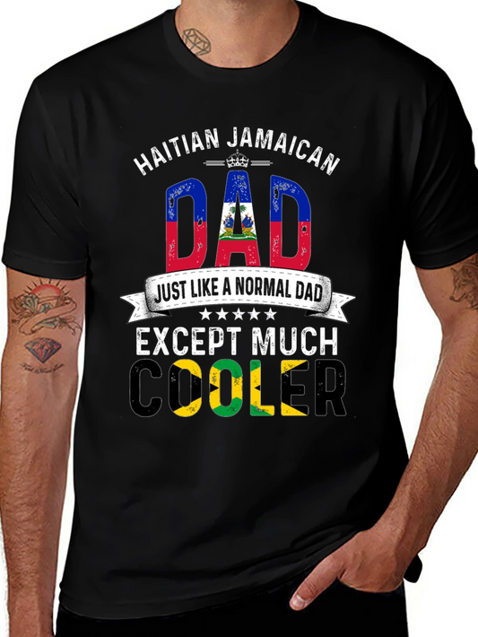 Haitian Jamaican Dad T-Shirt - Cool Fathers Day Gift