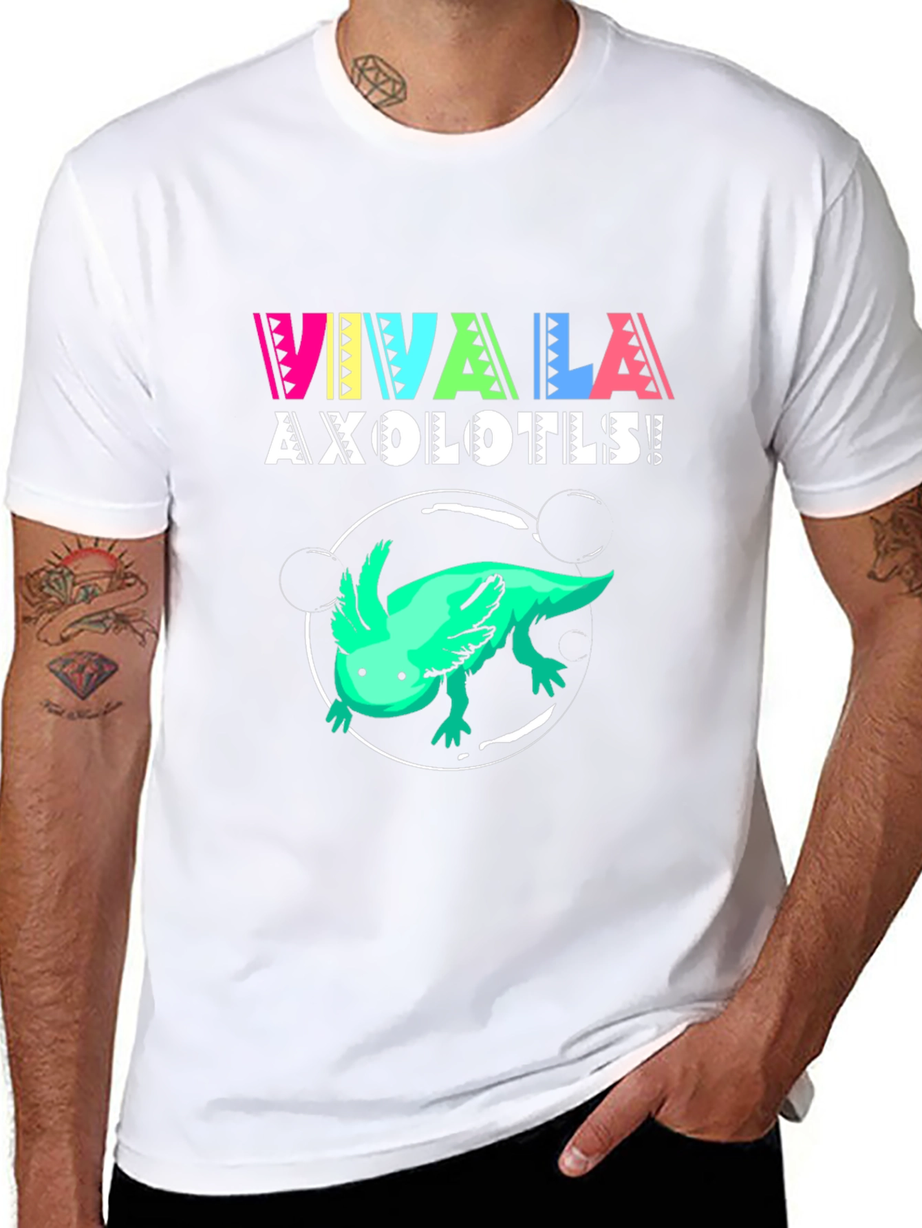 Viva La Axolotls! Black Graphic Print T-Shirt