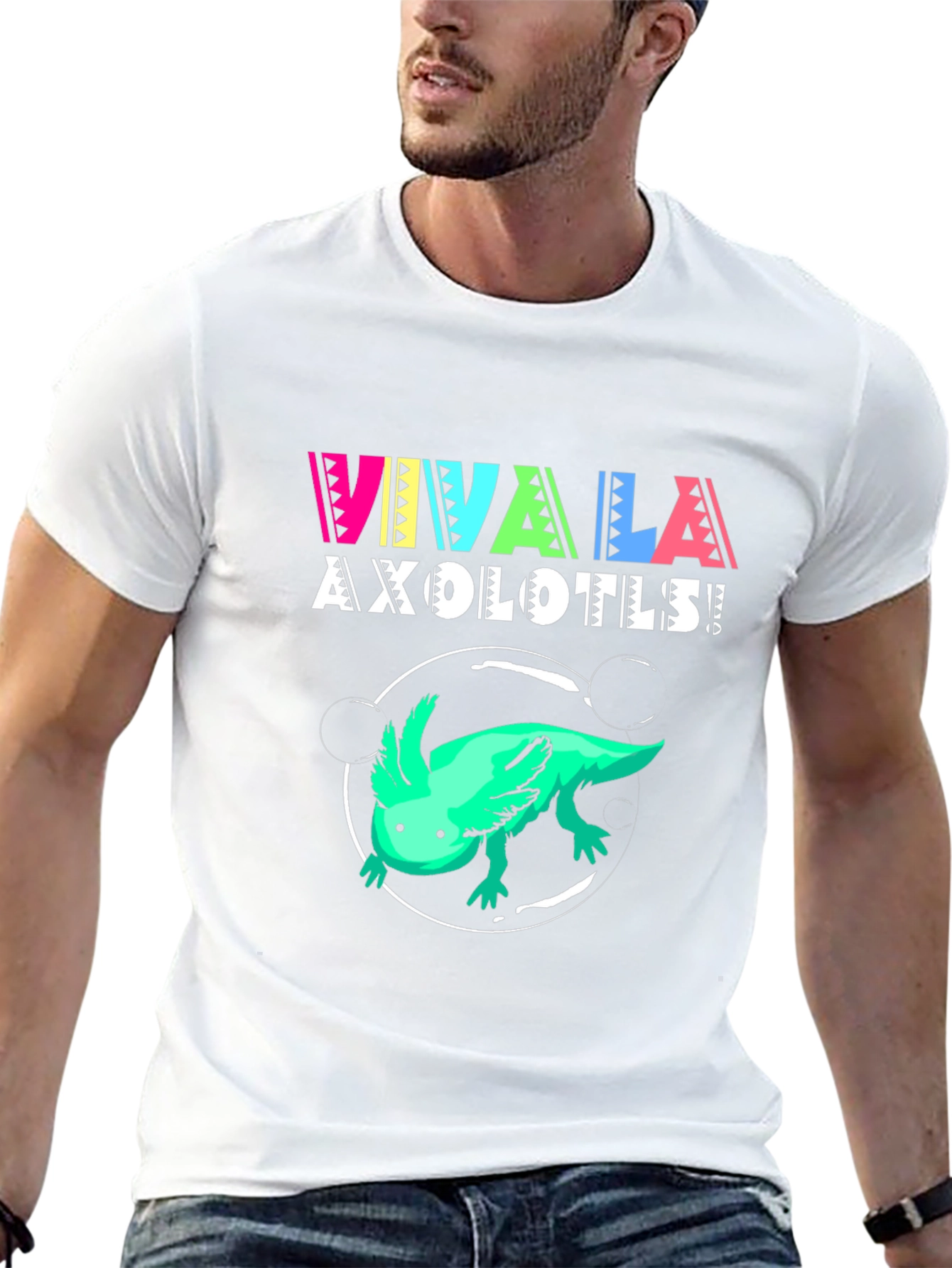 Viva La Axolotls! Black Graphic Print T-Shirt
