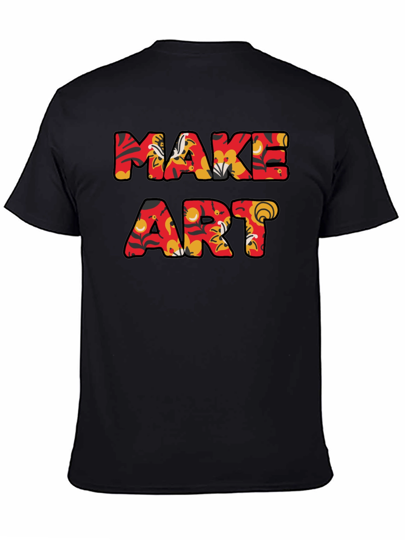 Make Art Graphic Tee - Floral Pattern Letters