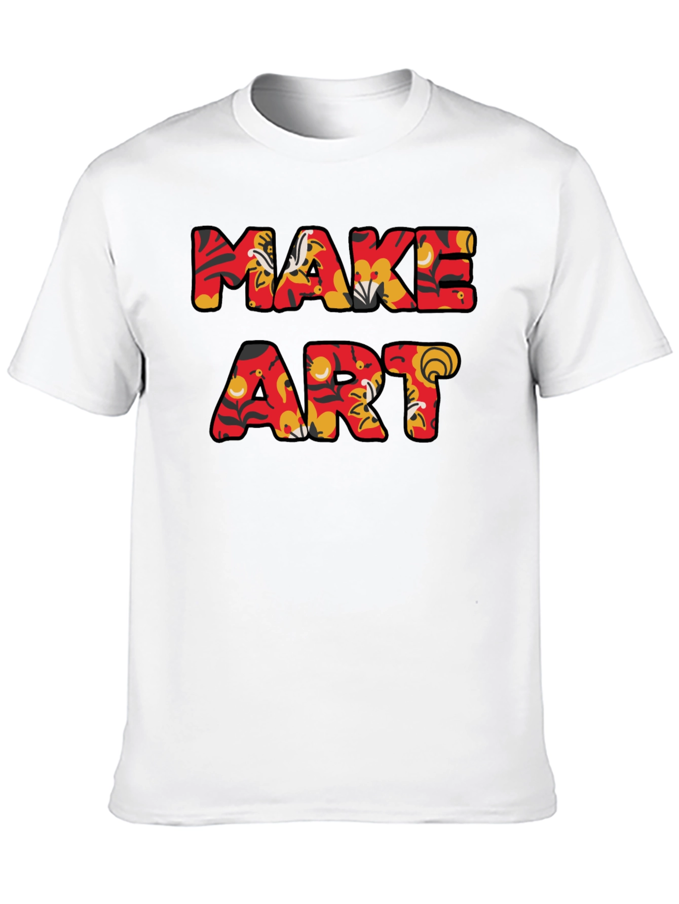 Make Art Graphic Tee - Floral Pattern Letters