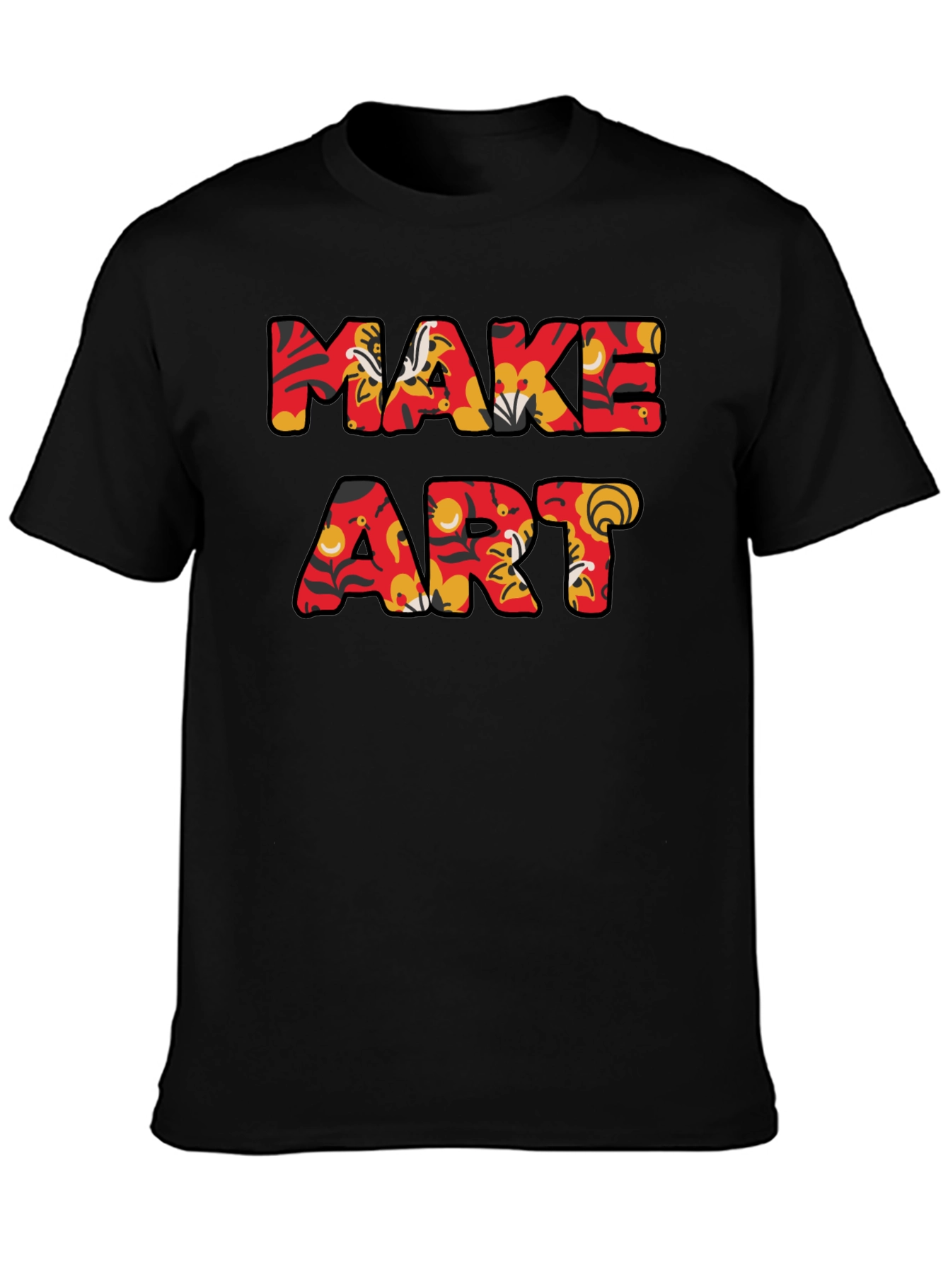 Make Art Graphic Tee - Floral Pattern Letters