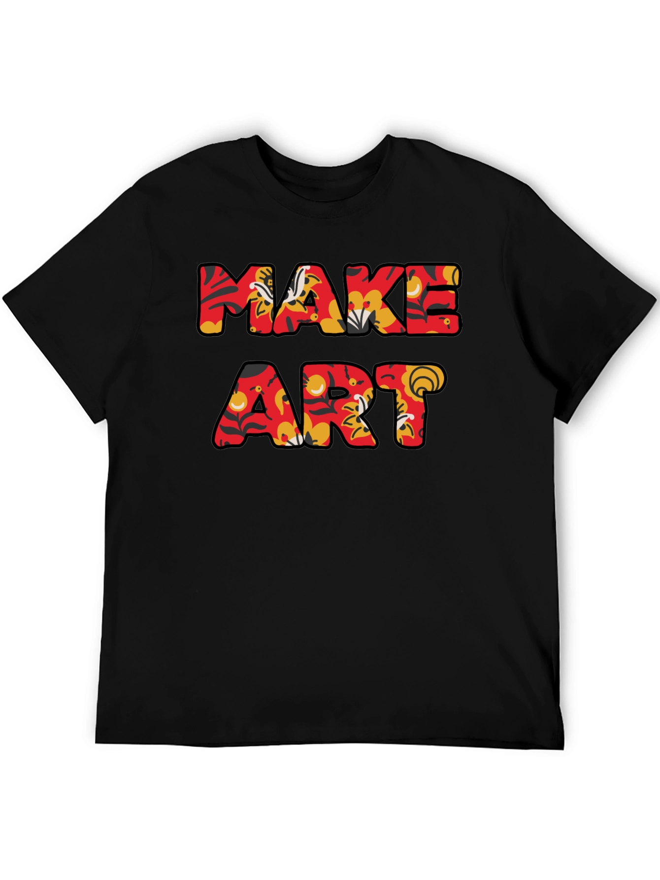 Make Art Graphic Tee - Floral Pattern Letters