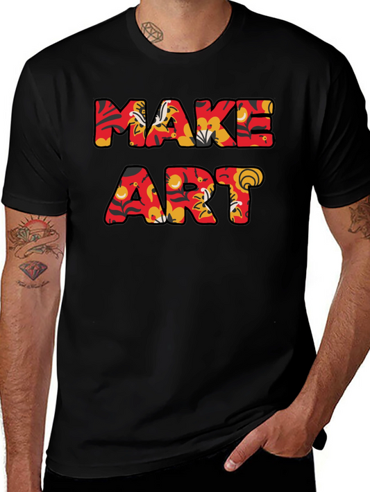 Make Art Graphic Tee - Floral Pattern Letters