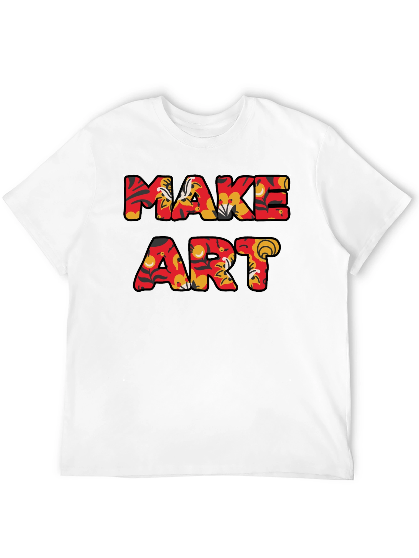 Make Art Graphic Tee - Floral Pattern Letters