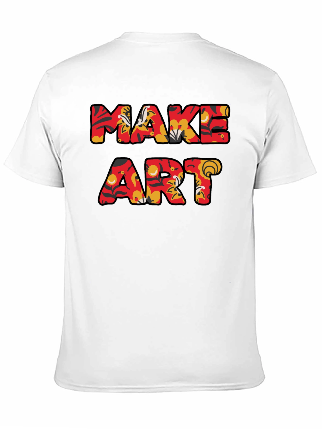 Make Art Graphic Tee - Floral Pattern Letters