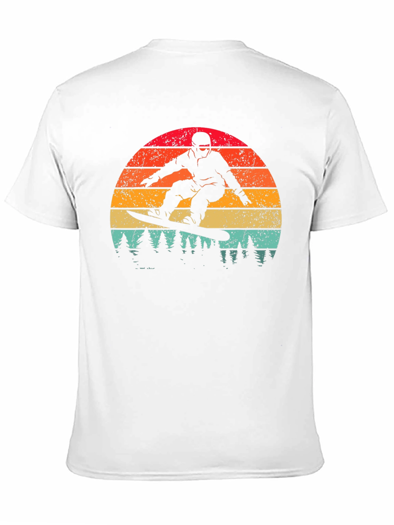 Retro Snowboarder Sunset Graphic Tee