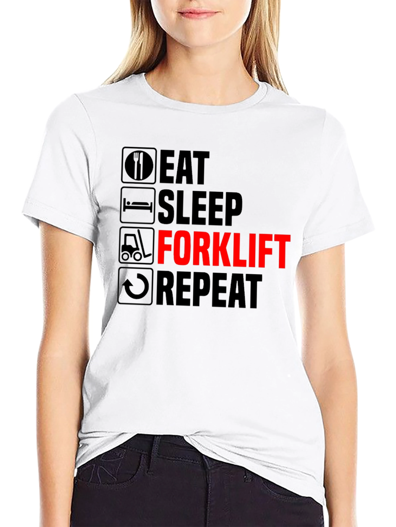 Eat Sleep Forklift Repeat T-Shirt Funny Gift