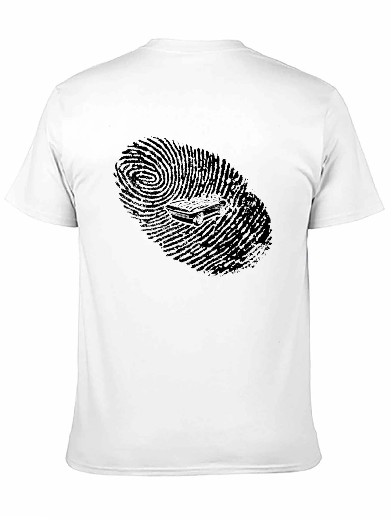 Cool Black Fingerprint Car Graphic T-Shirt