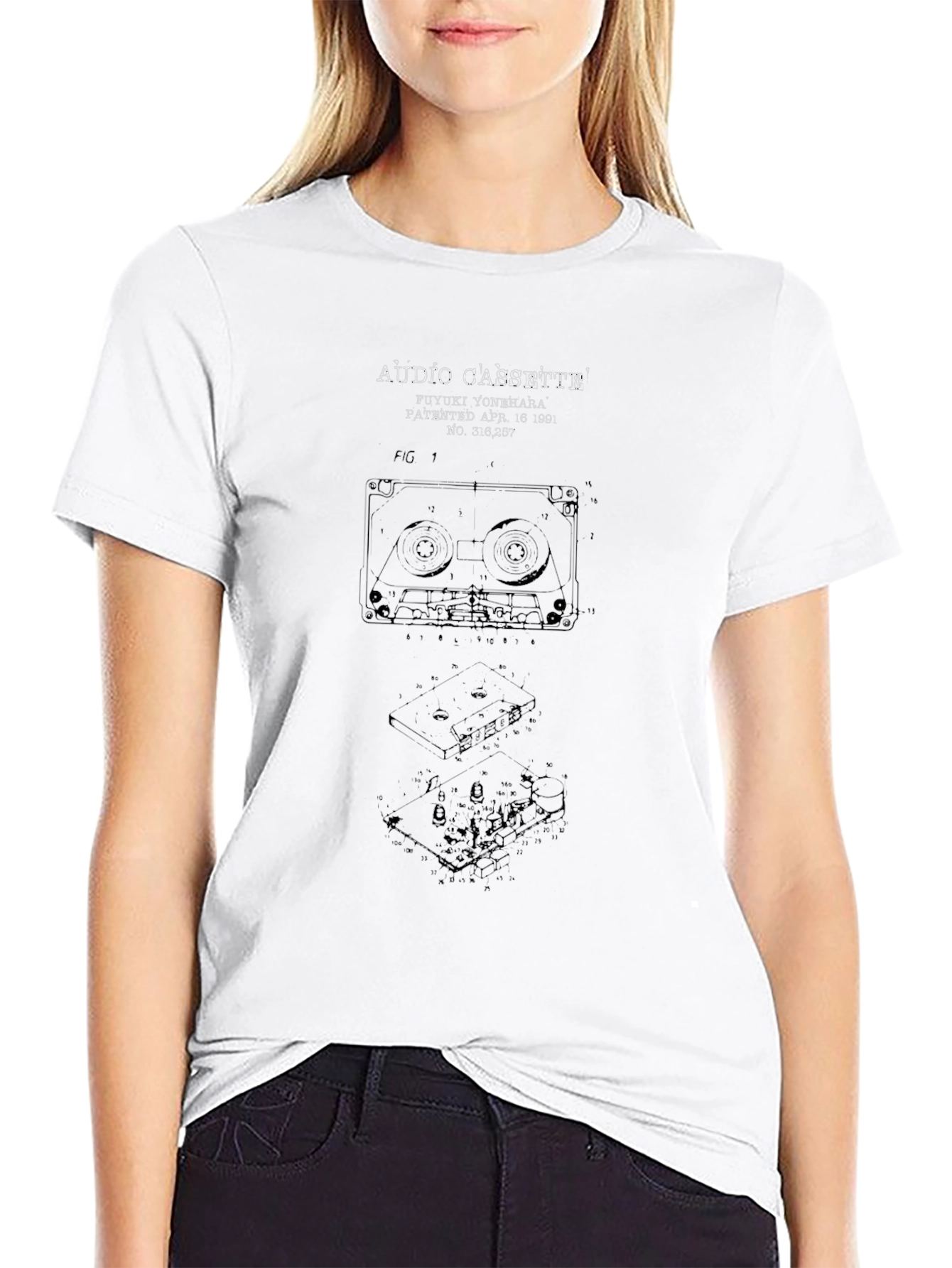 Audio Cassette Patent T-Shirt
