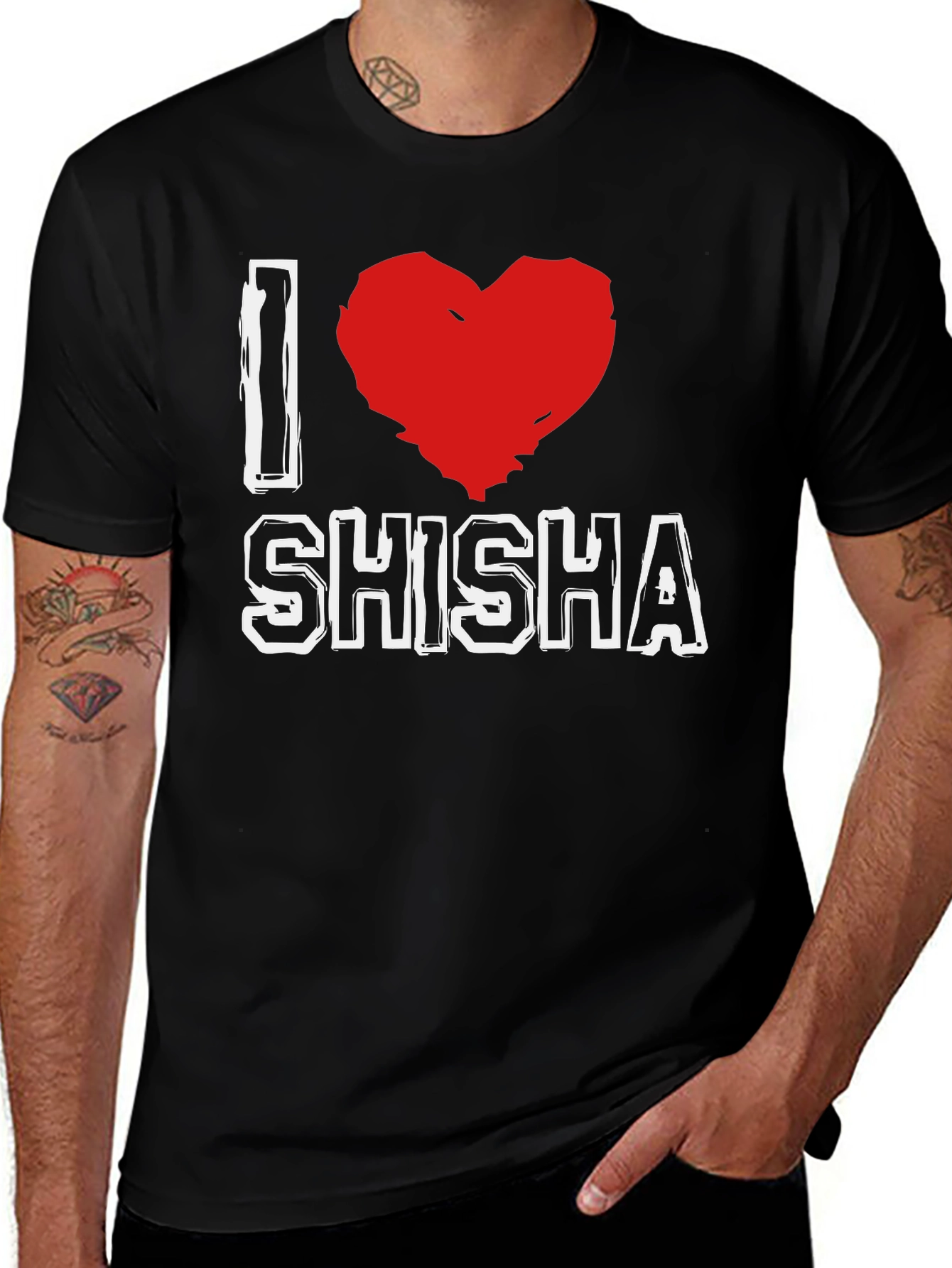I Love Shisha Graphic T-Shirt - Black