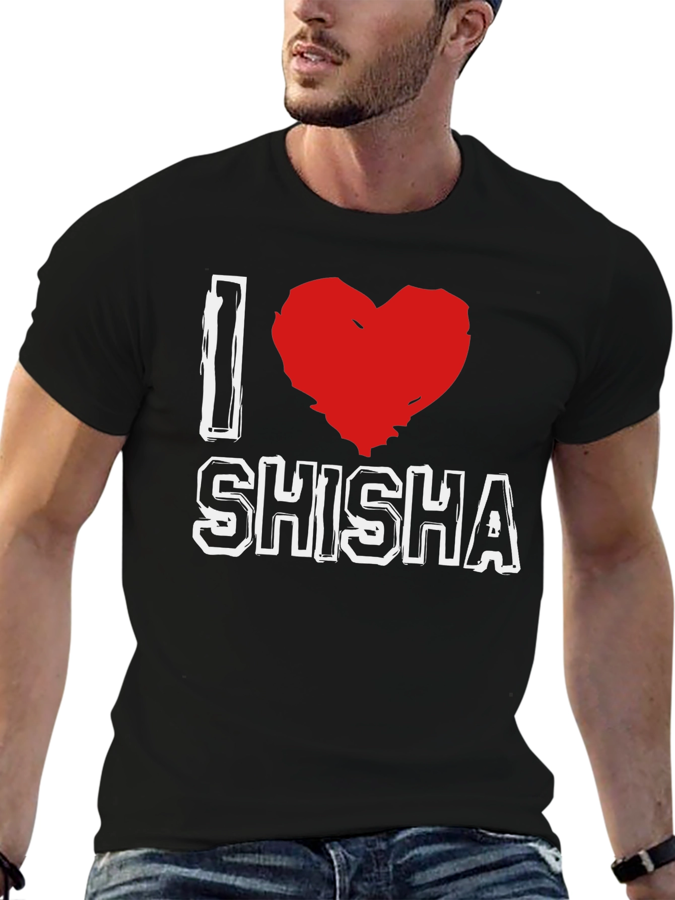 I Love Shisha Graphic T-Shirt - Black
