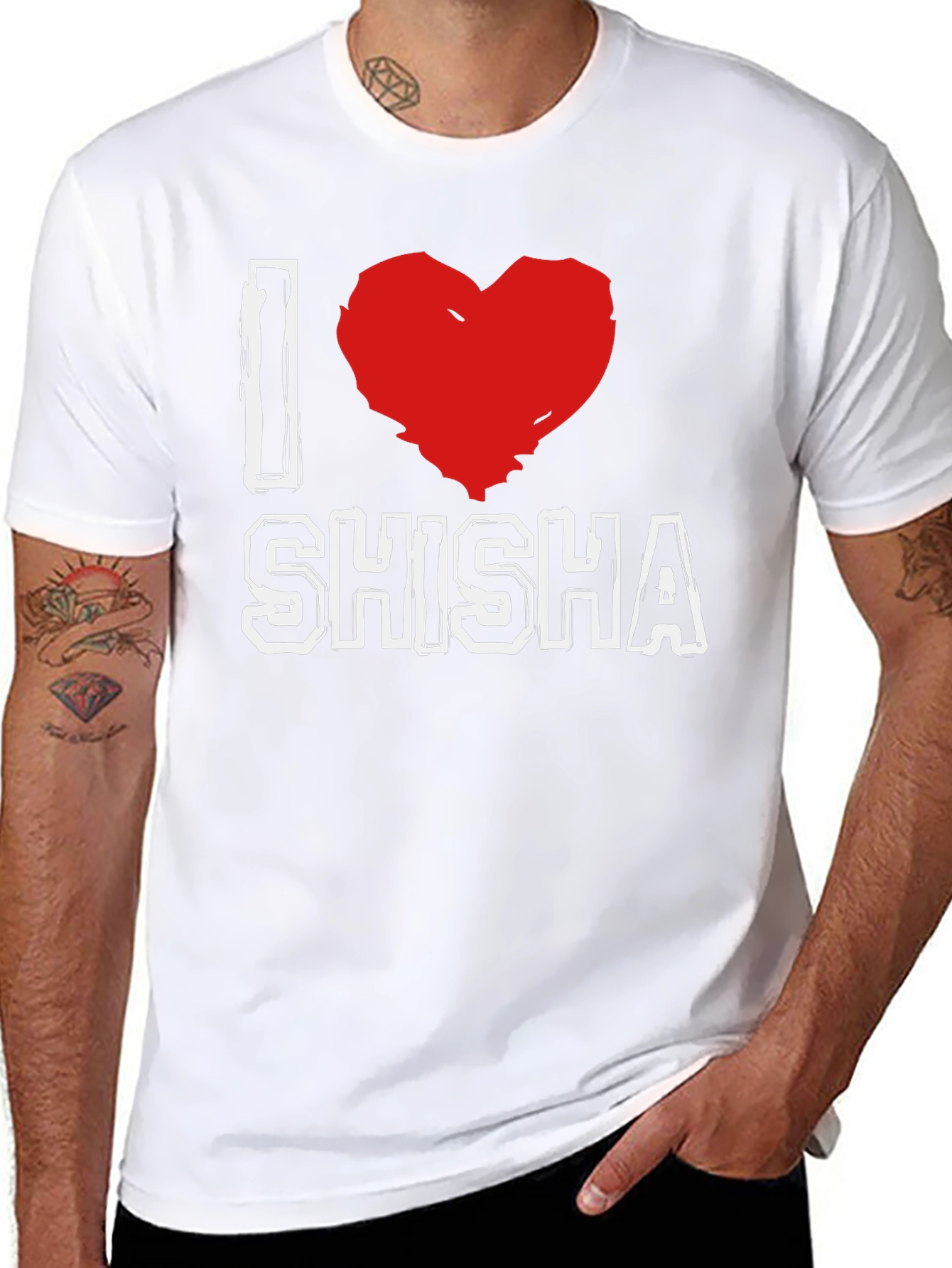 I Love Shisha Graphic T-Shirt - Black
