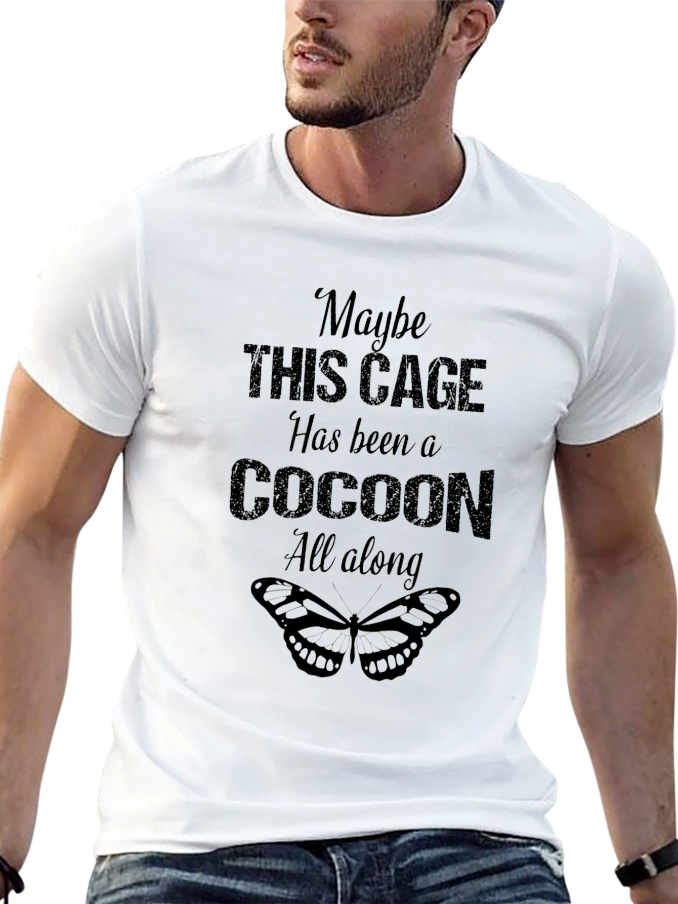 Maybe This Cage T-Shirt - Cocoon Butterfly