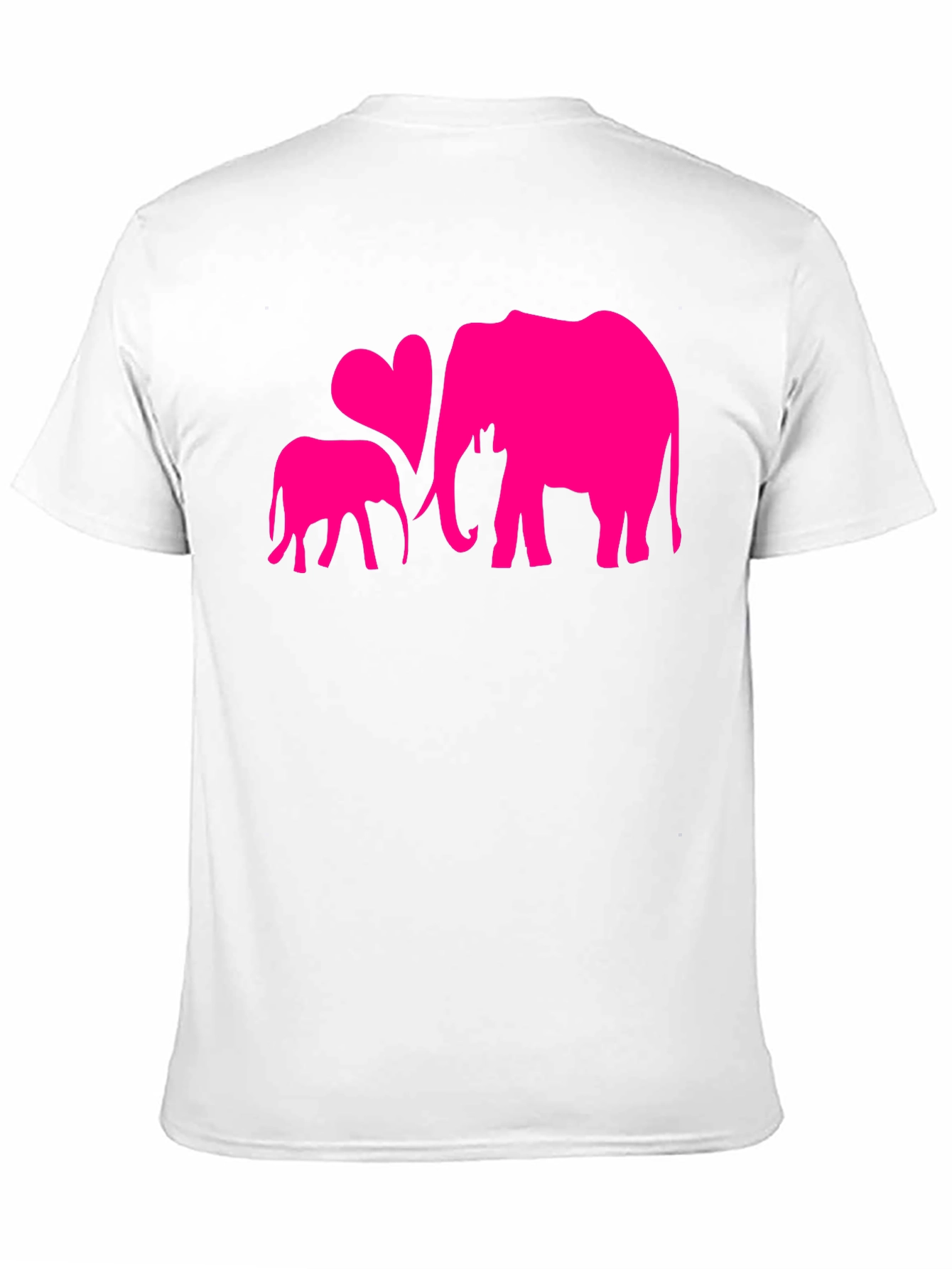 Elephant Mom and Baby Heart Graphic T-Shirt