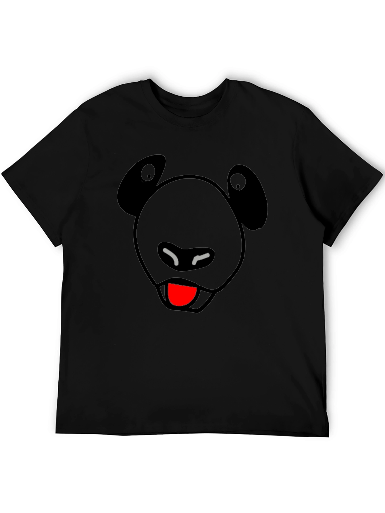 Funny Panda Face Black Graphic Tee