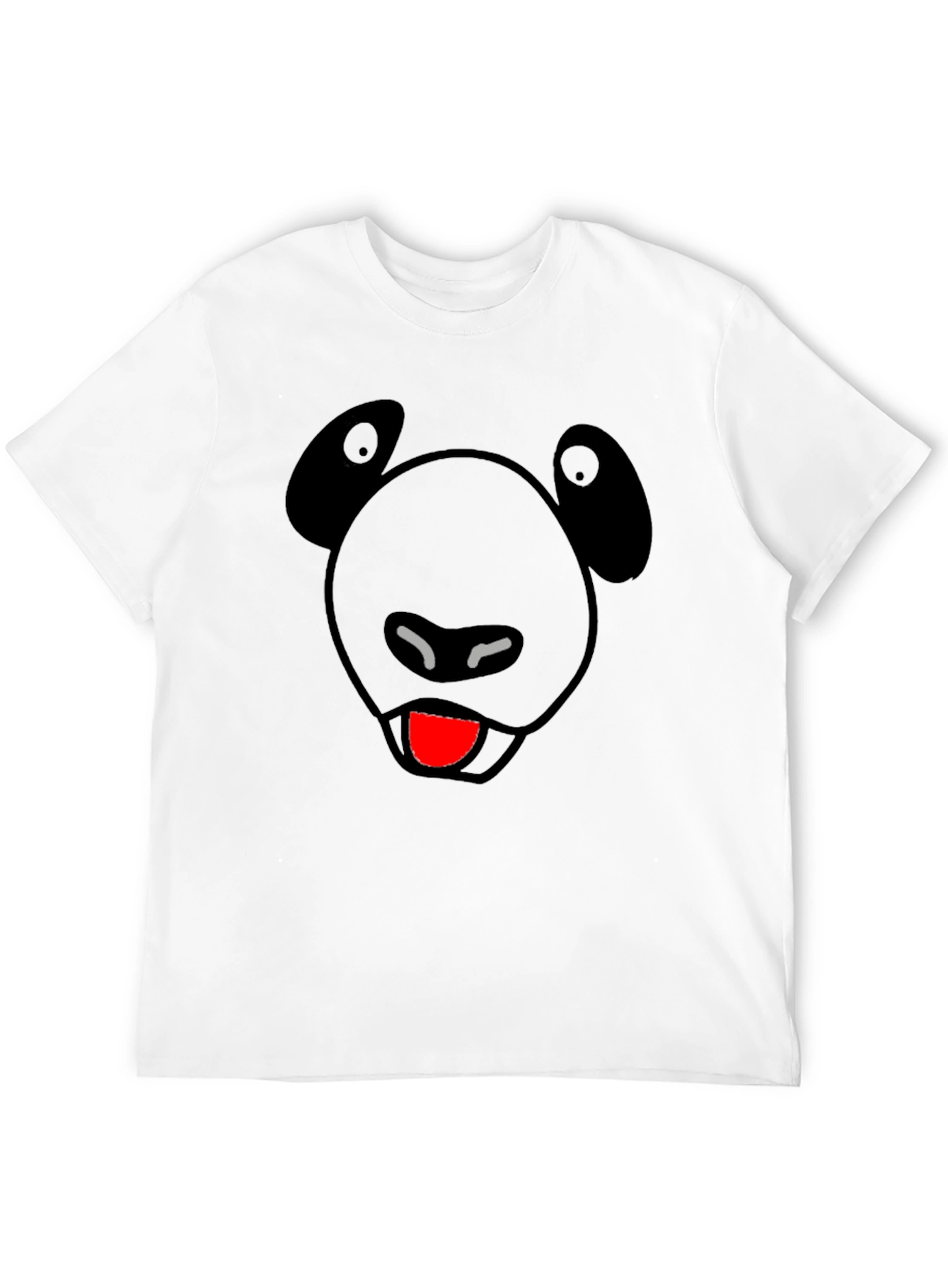 Funny Panda Face Black Graphic Tee