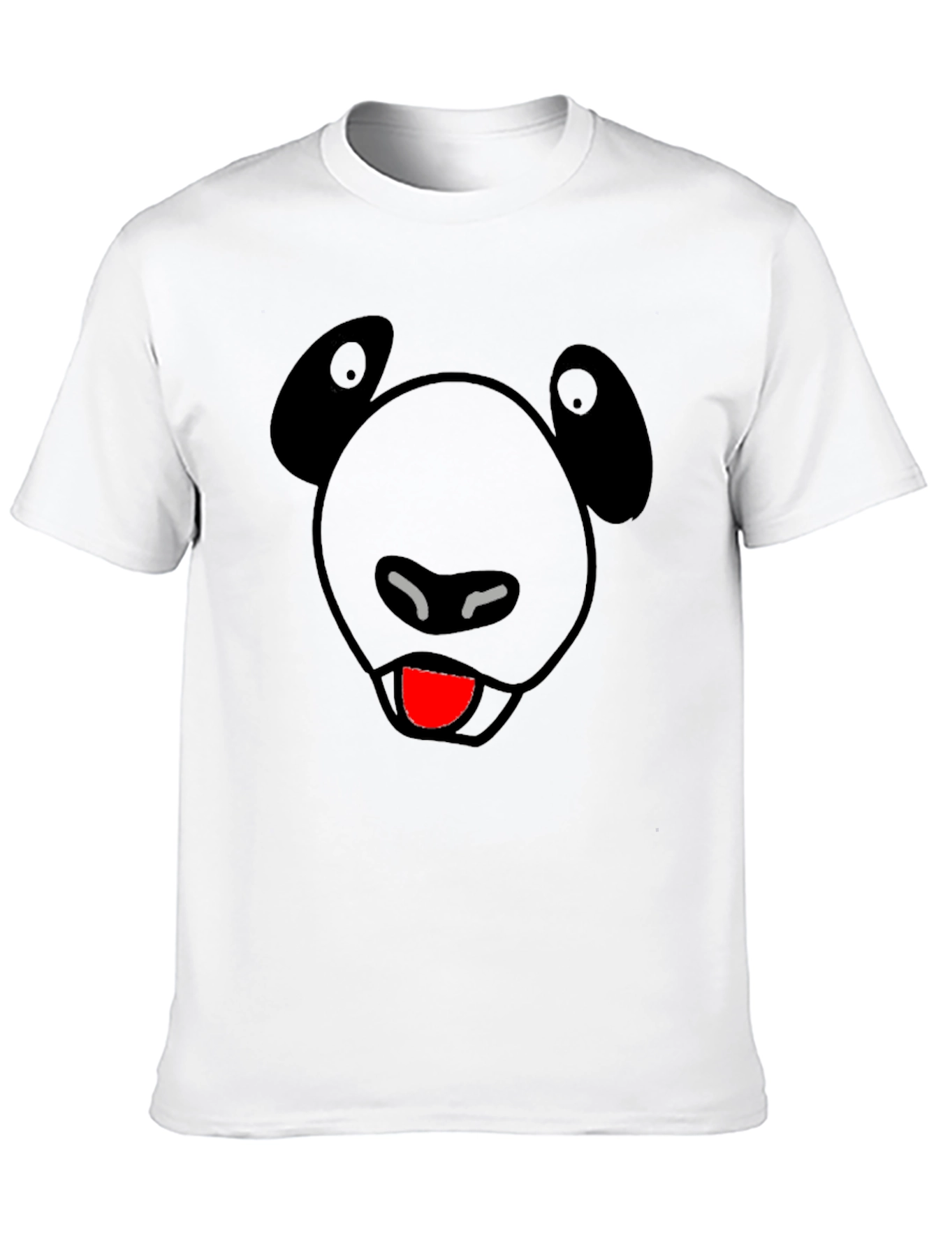 Funny Panda Face Black Graphic Tee