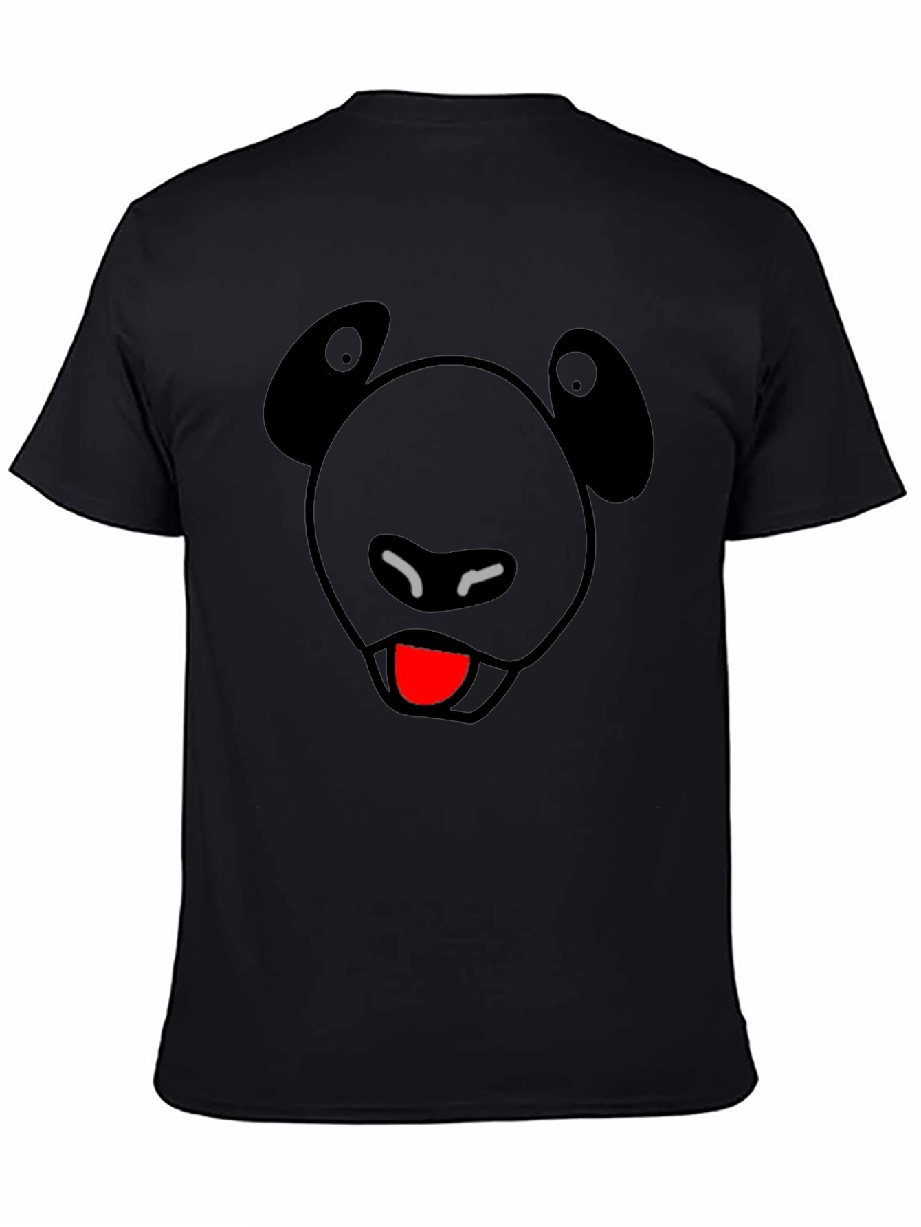 Funny Panda Face Black Graphic Tee