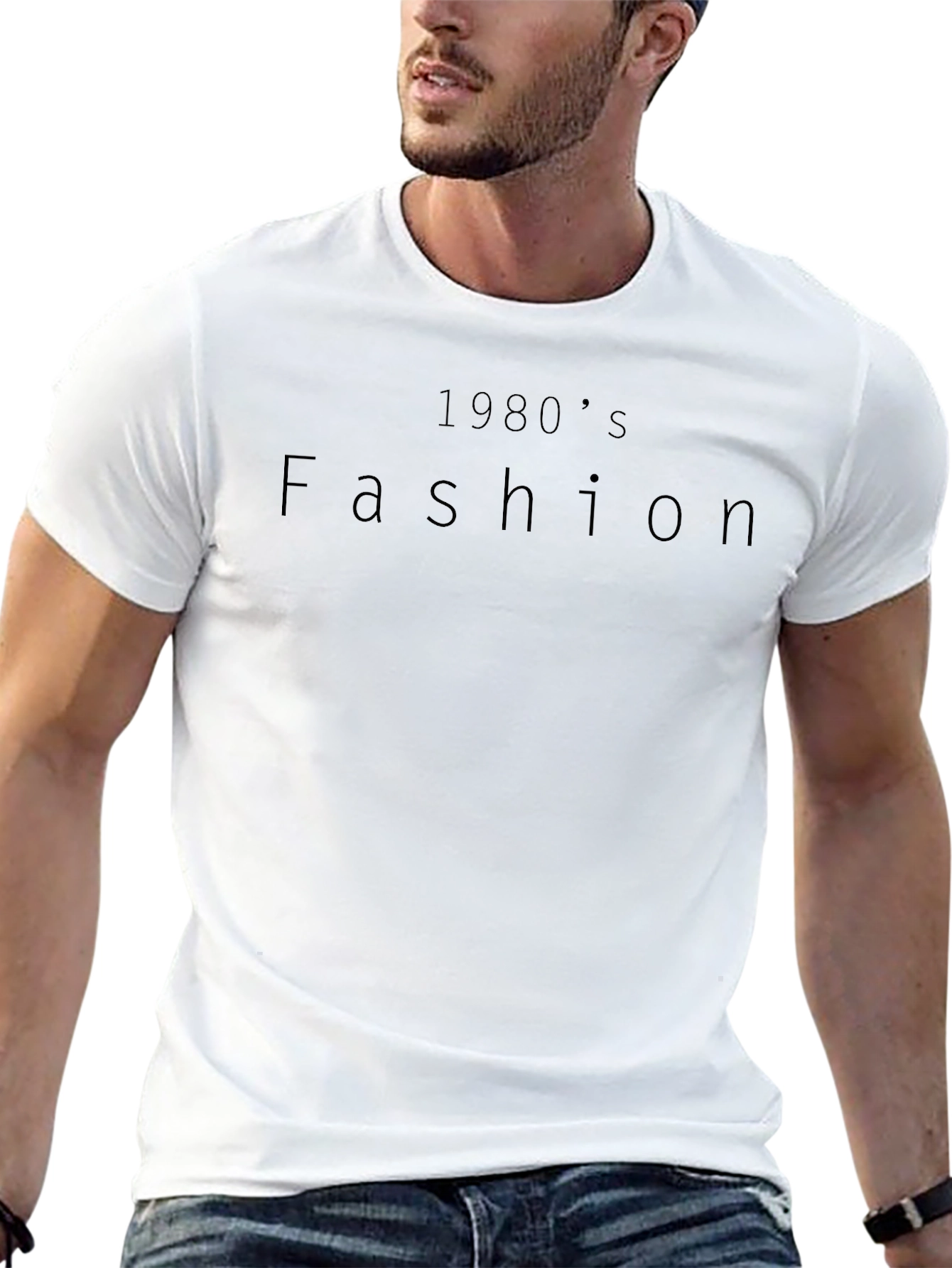1980s Fashion Black T-Shirt