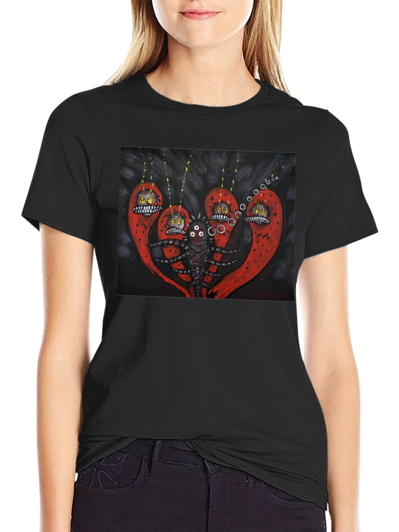 Surreal Creature Graphic Black T-Shirt