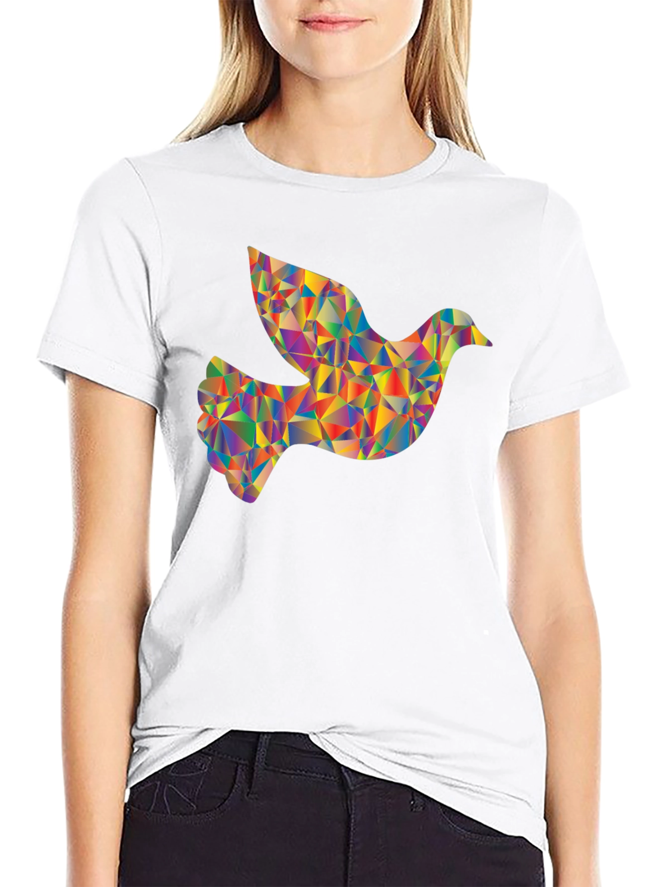Geometric Dove Graphic T-Shirt