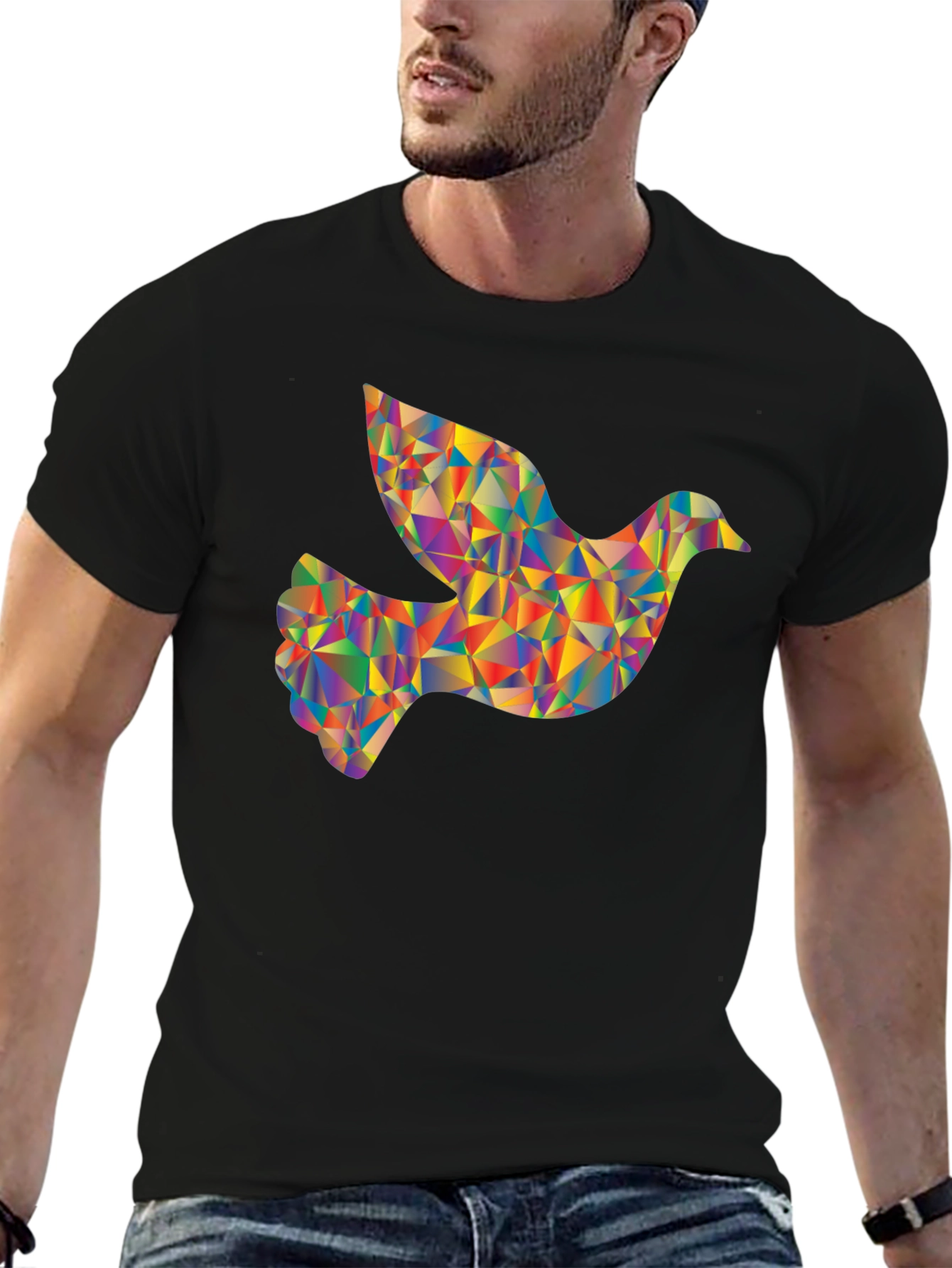 Geometric Dove Graphic T-Shirt