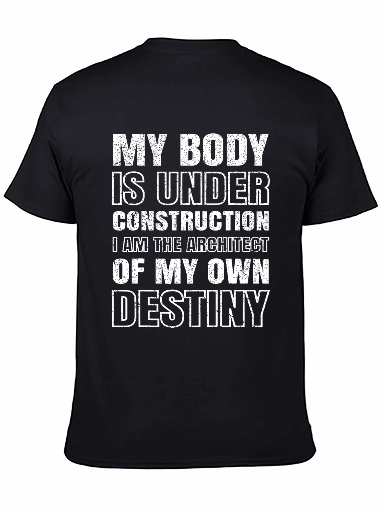 My Body is Under Construction Funny Black T-Shirt