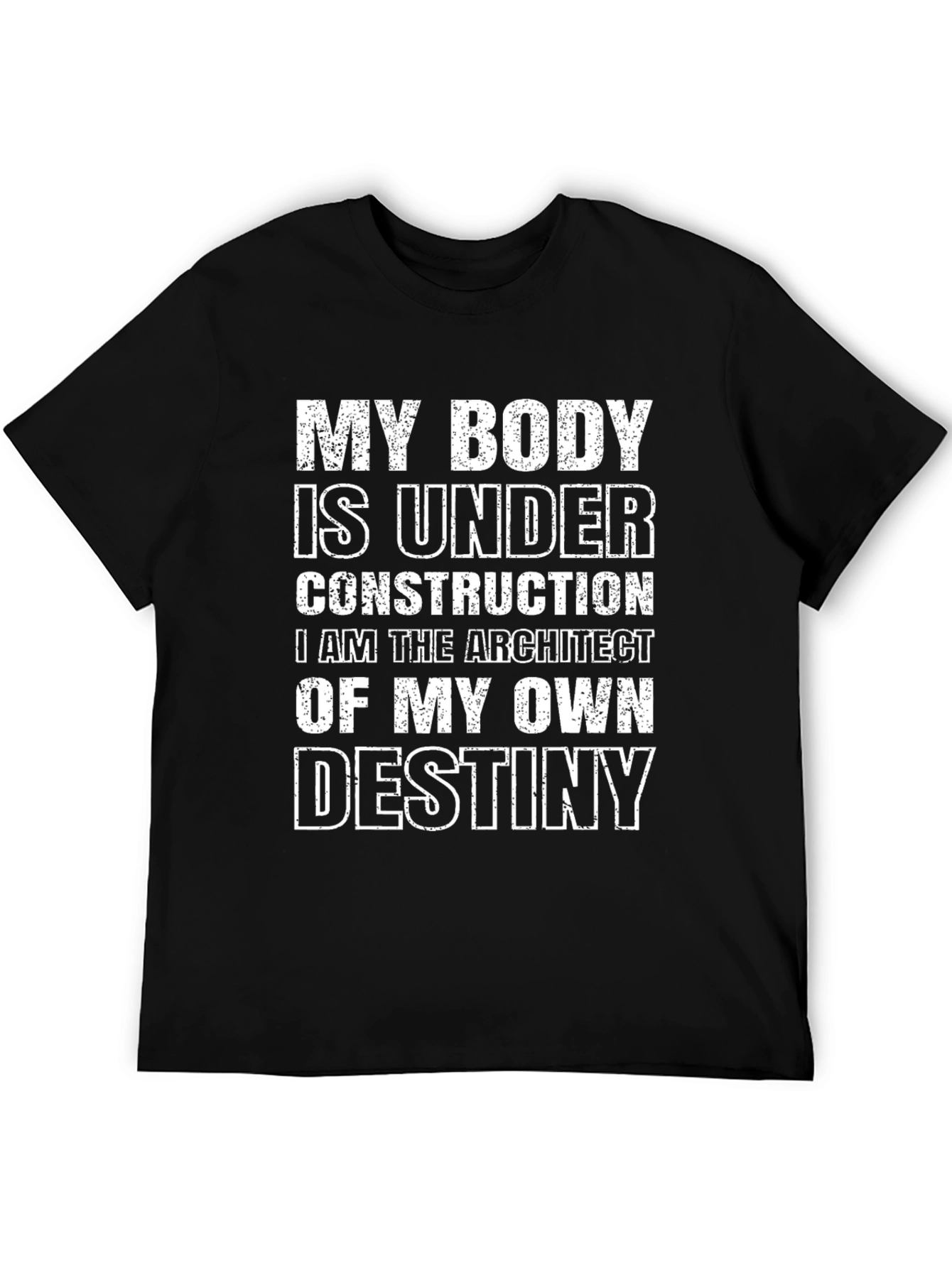 My Body is Under Construction Funny Black T-Shirt