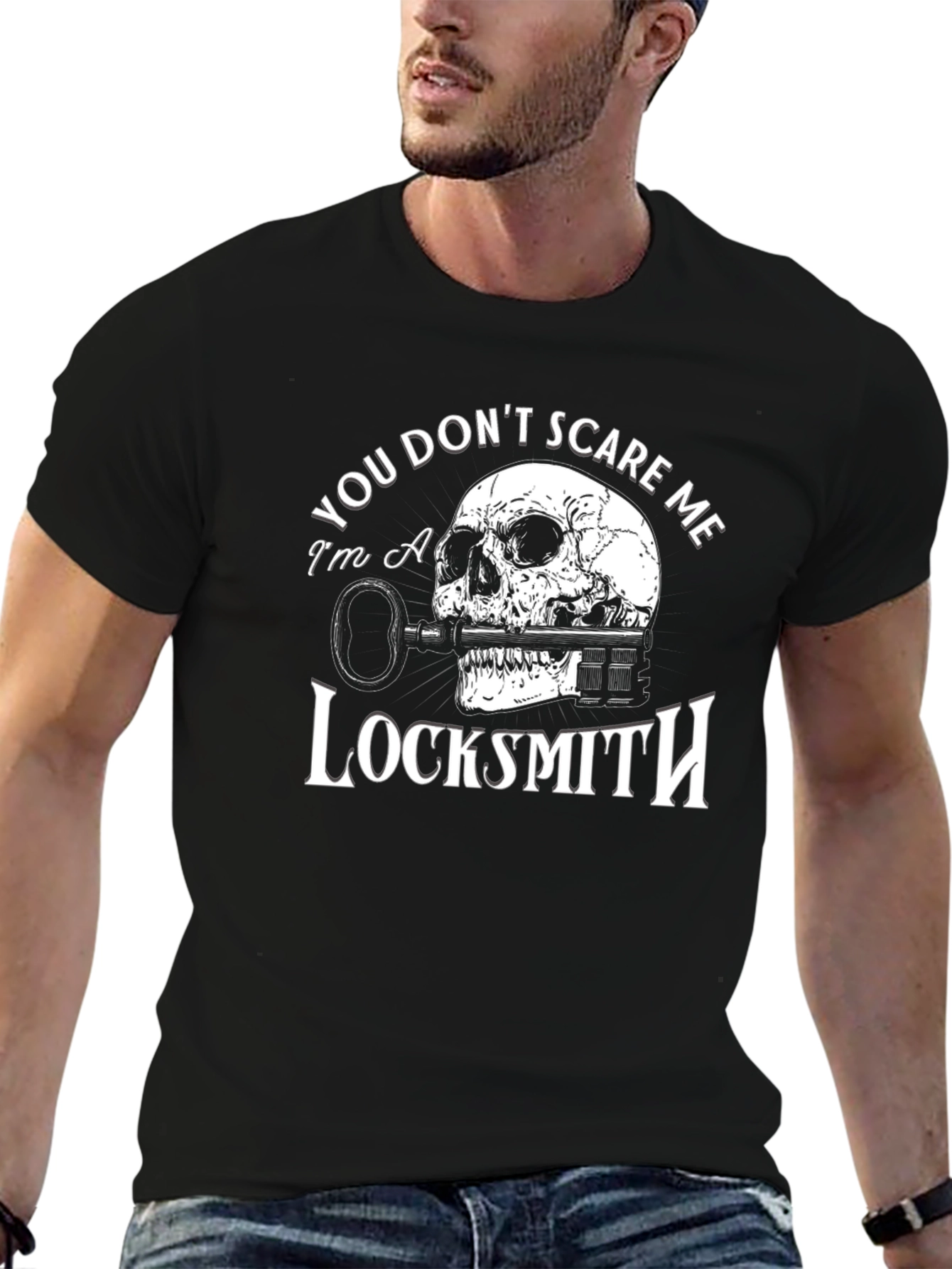 Locksmith Skull Graphic T-Shirt - You Dont Scare Me