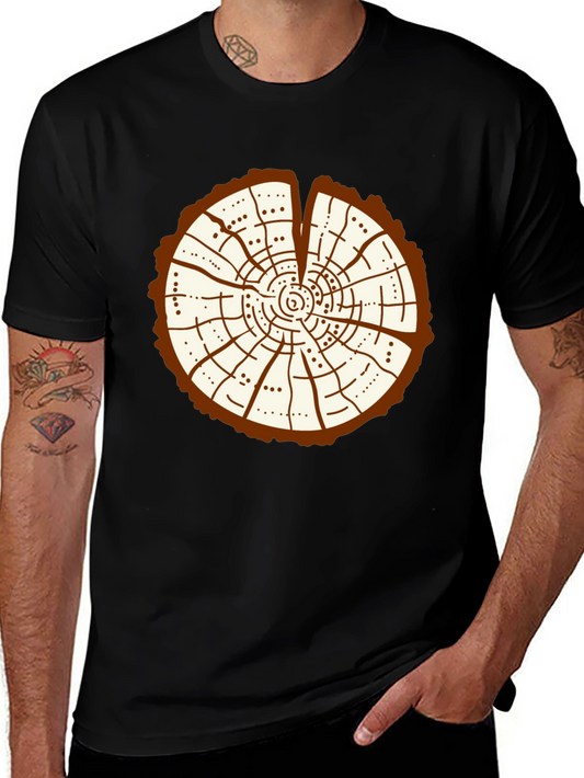 Tree Ring Graphic Tee - Unique Nature Design