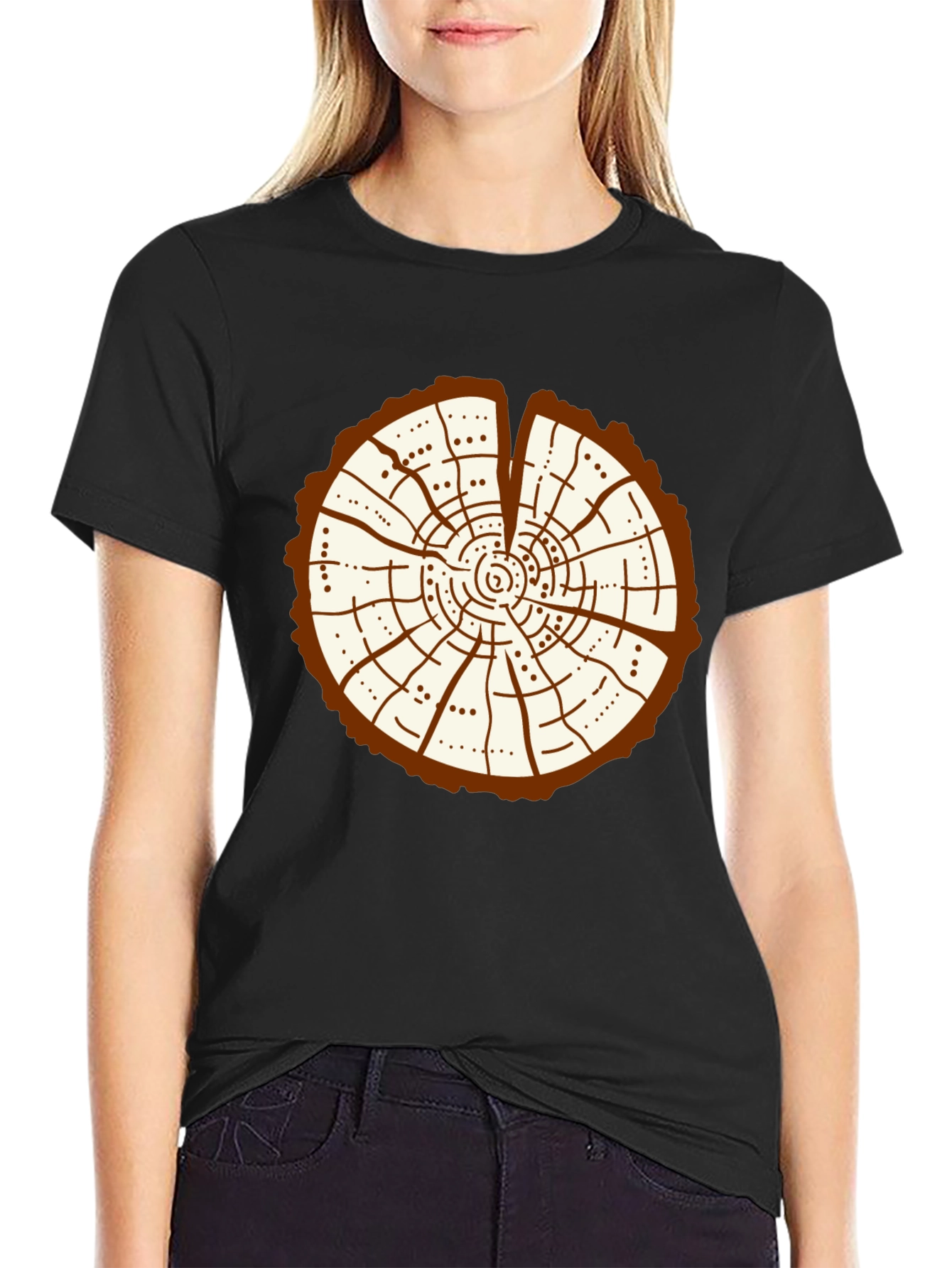 Tree Ring Graphic Tee - Unique Nature Design