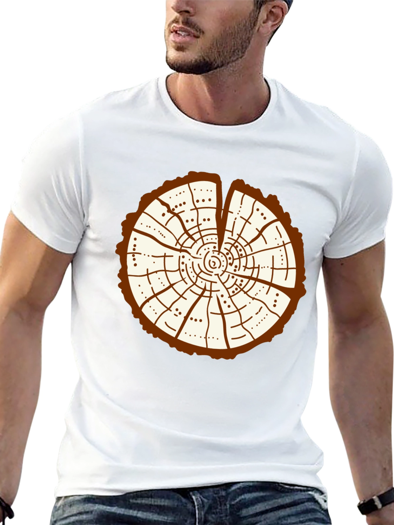 Tree Ring Graphic Tee - Unique Nature Design