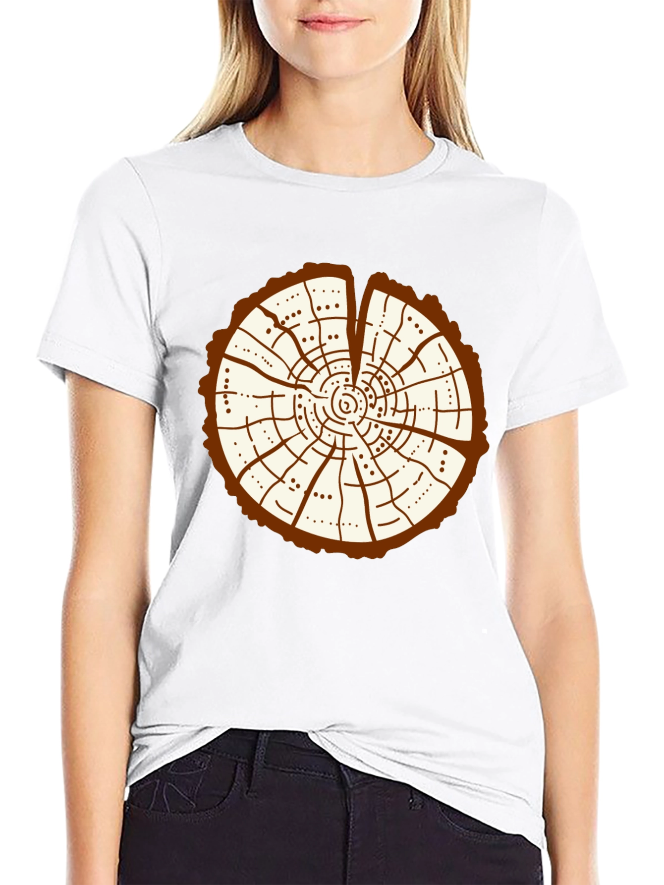 Tree Ring Graphic Tee - Unique Nature Design