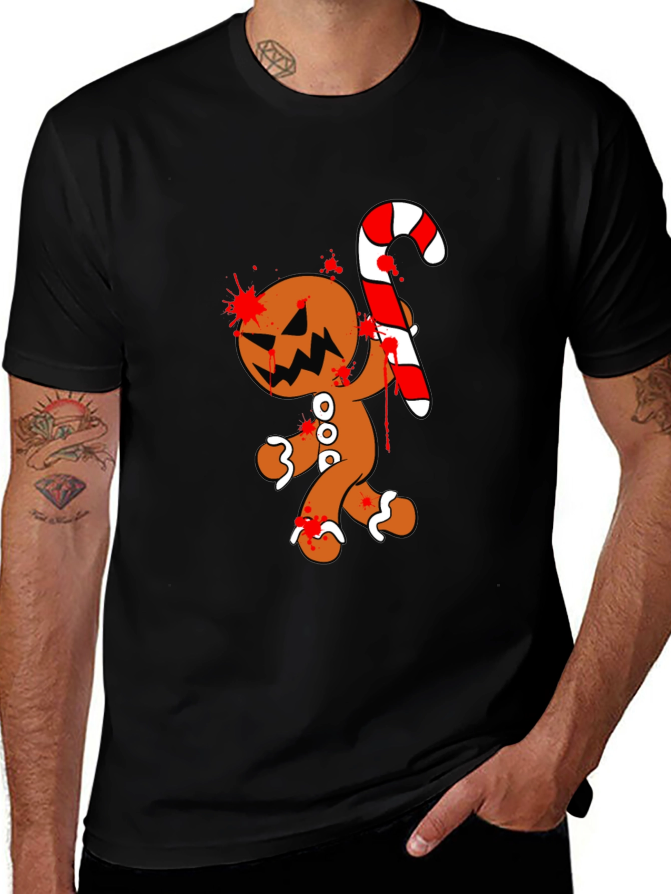 Bloody Gingerbread Horror Graphic Tee