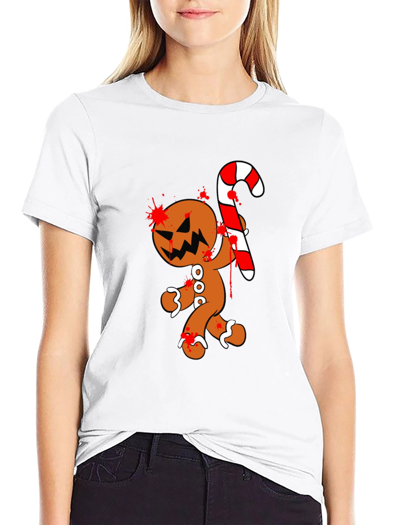 Bloody Gingerbread Horror Graphic Tee