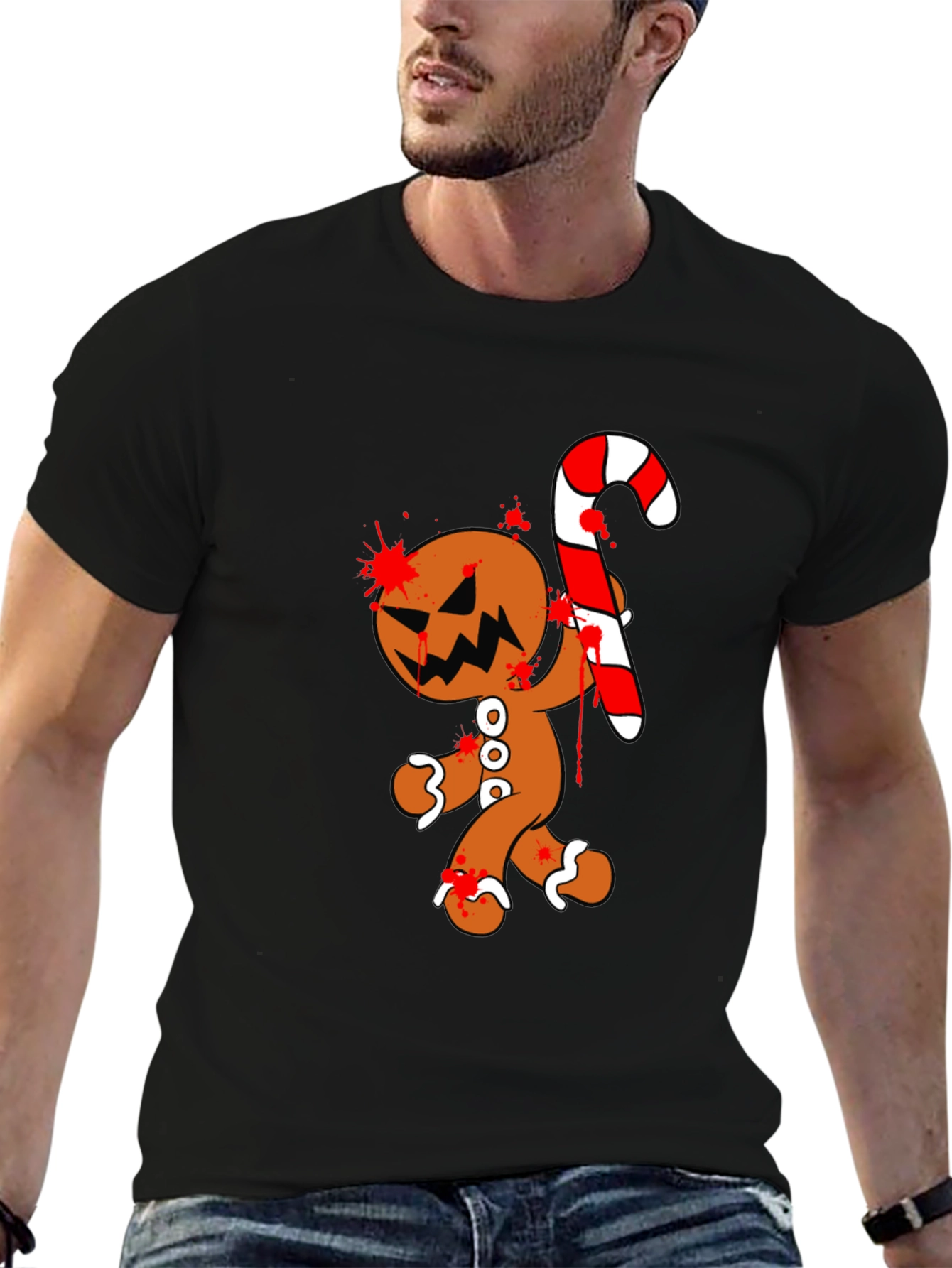 Bloody Gingerbread Horror Graphic Tee