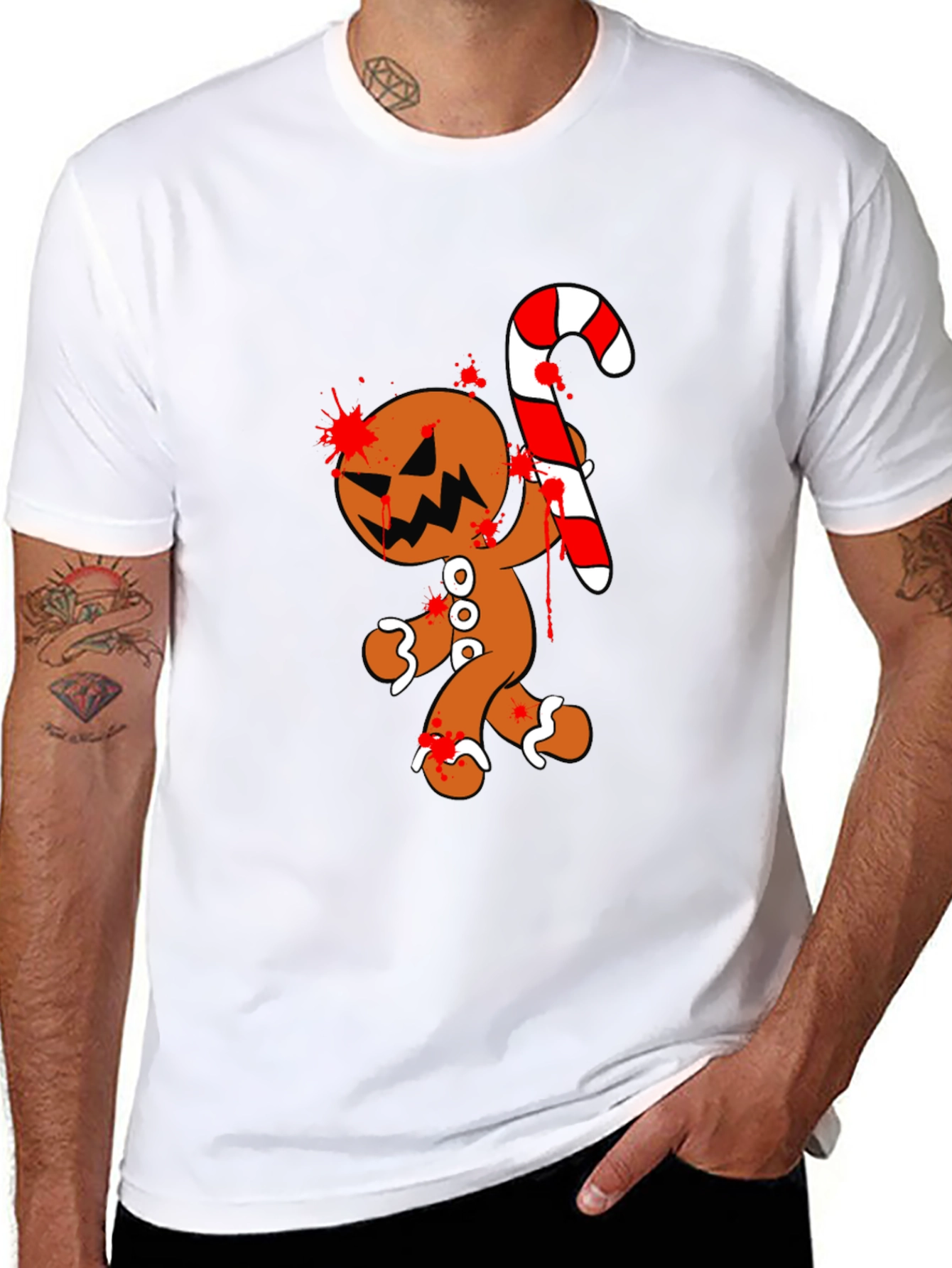 Bloody Gingerbread Horror Graphic Tee