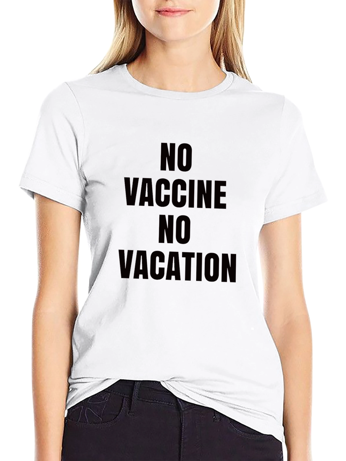 No Vaccine No Vacation Black T-Shirt