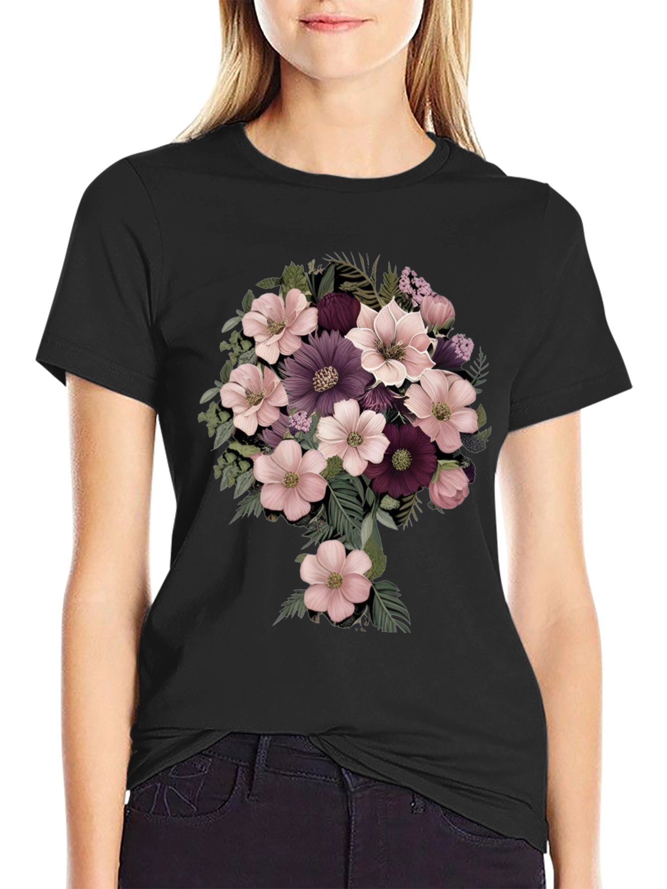 Floral Bouquet Graphic Tee - Stylish Comfort