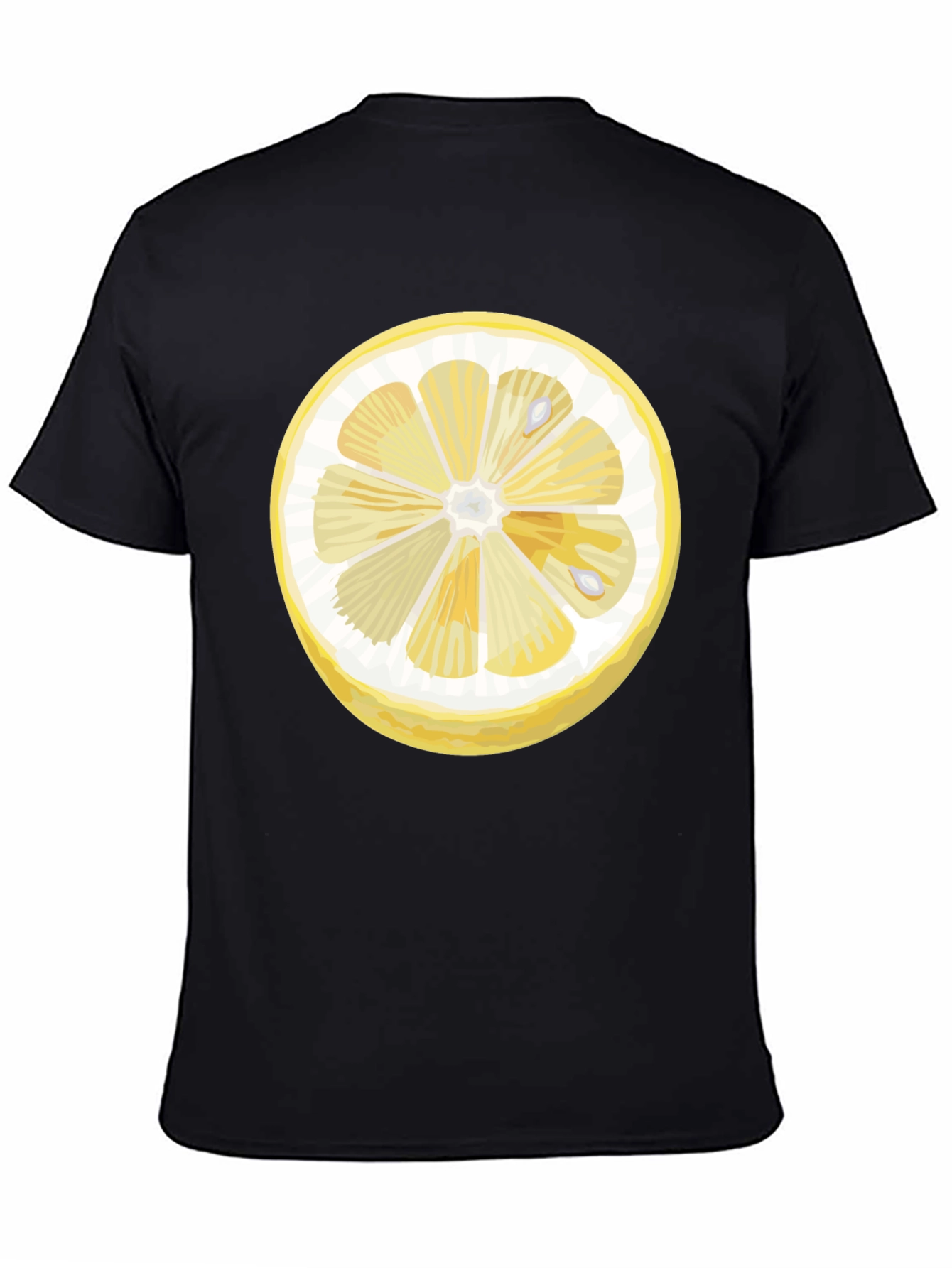 Lemon Slice Graphic Black T-Shirt