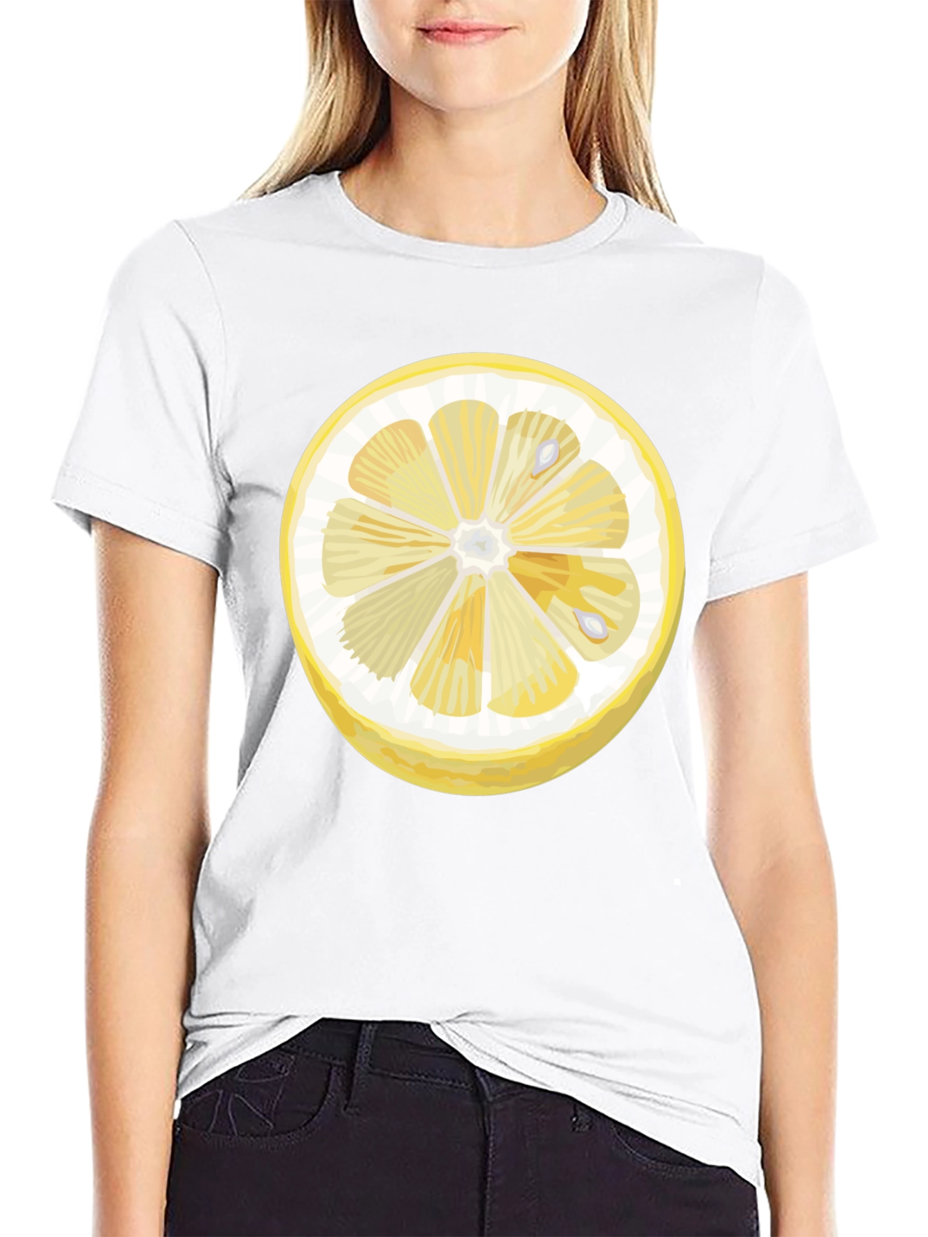 Lemon Slice Graphic Black T-Shirt