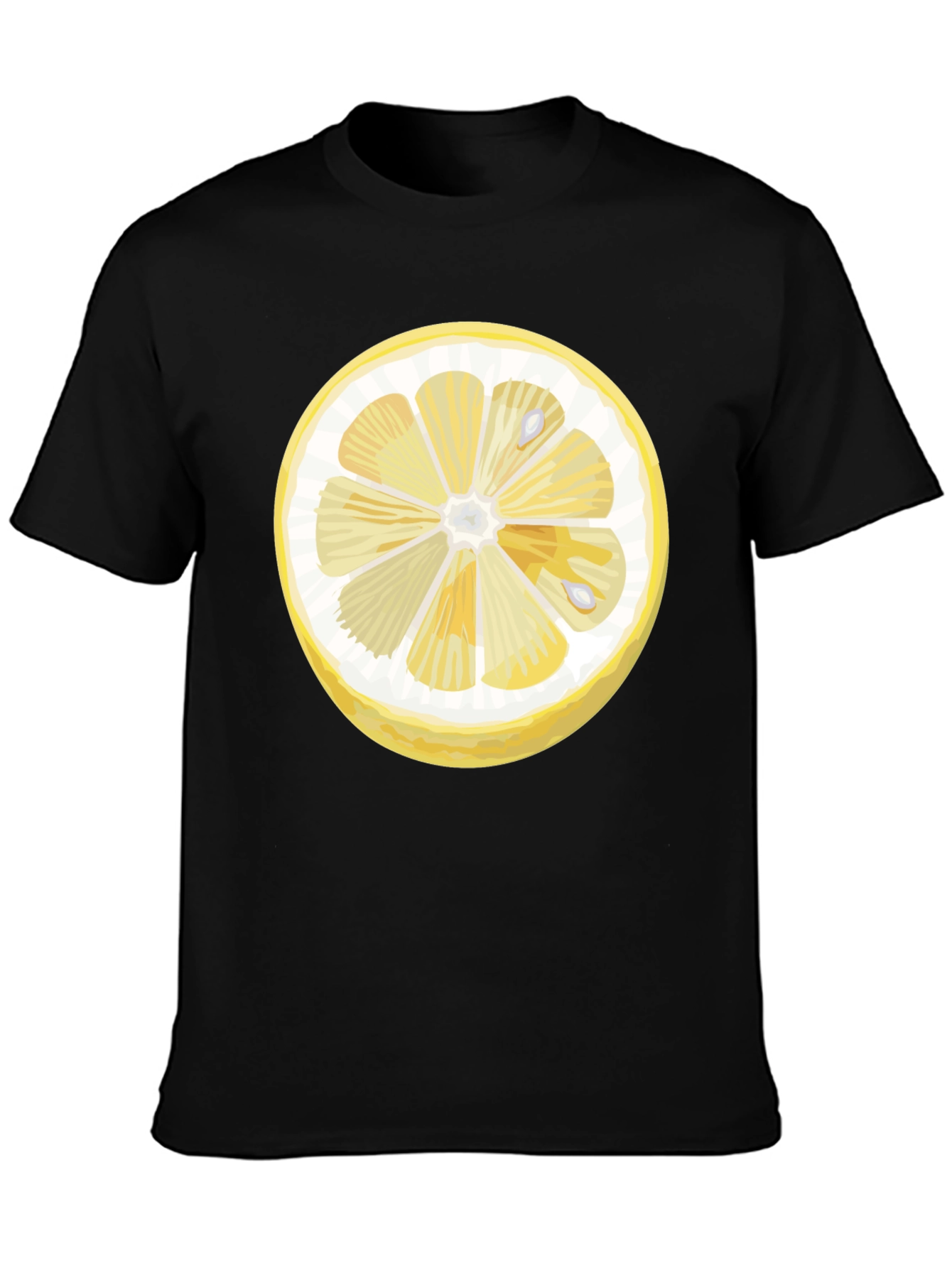 Lemon Slice Graphic Black T-Shirt